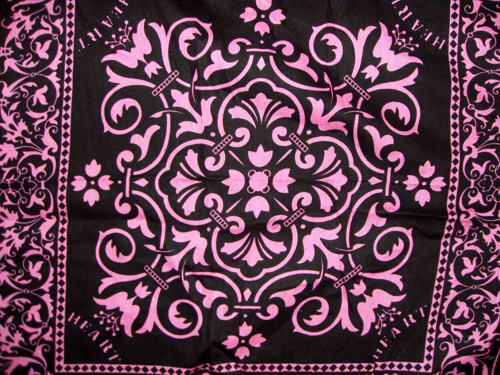 Black Bandana with Pink Paisley Pattern Sock Man