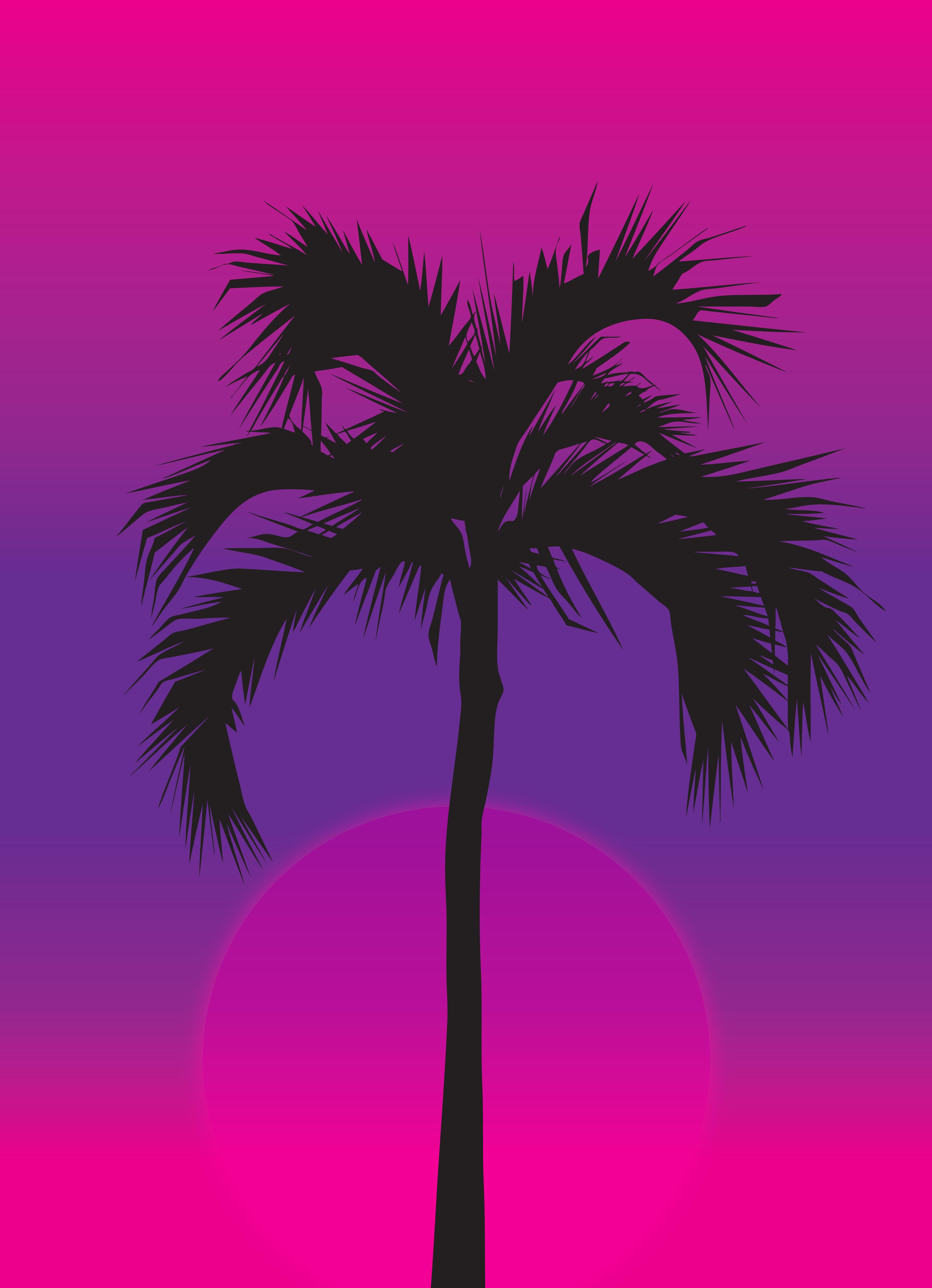 Palm Tree MAroon Background