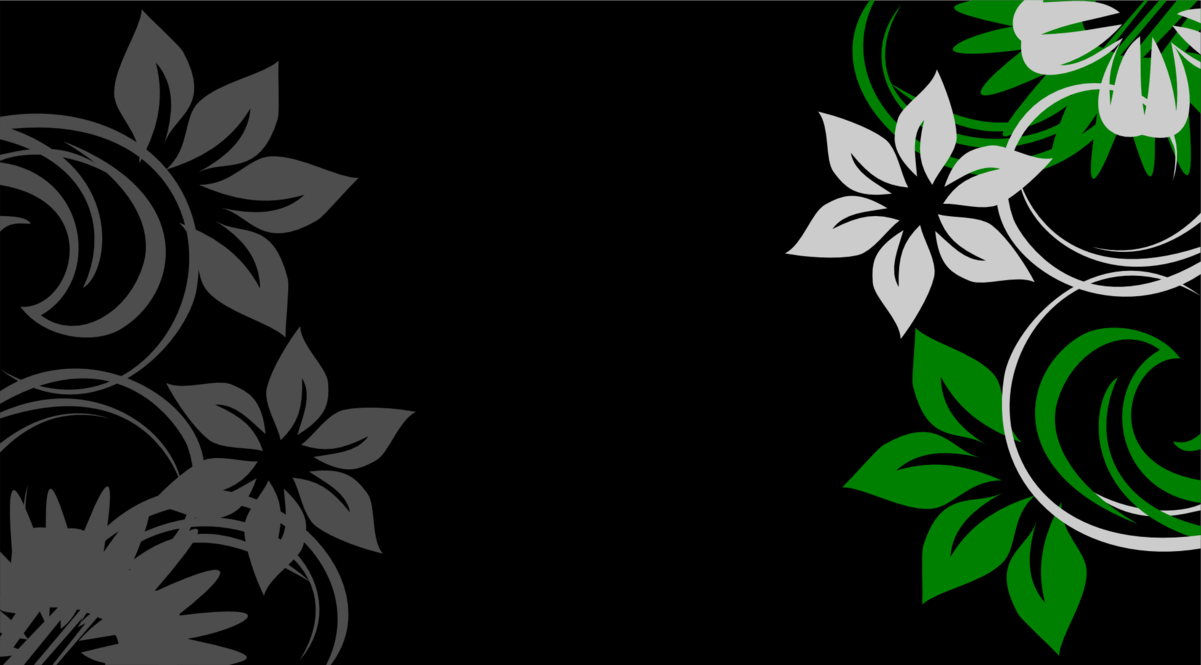 Floral Background (Green Silver Grey Black)