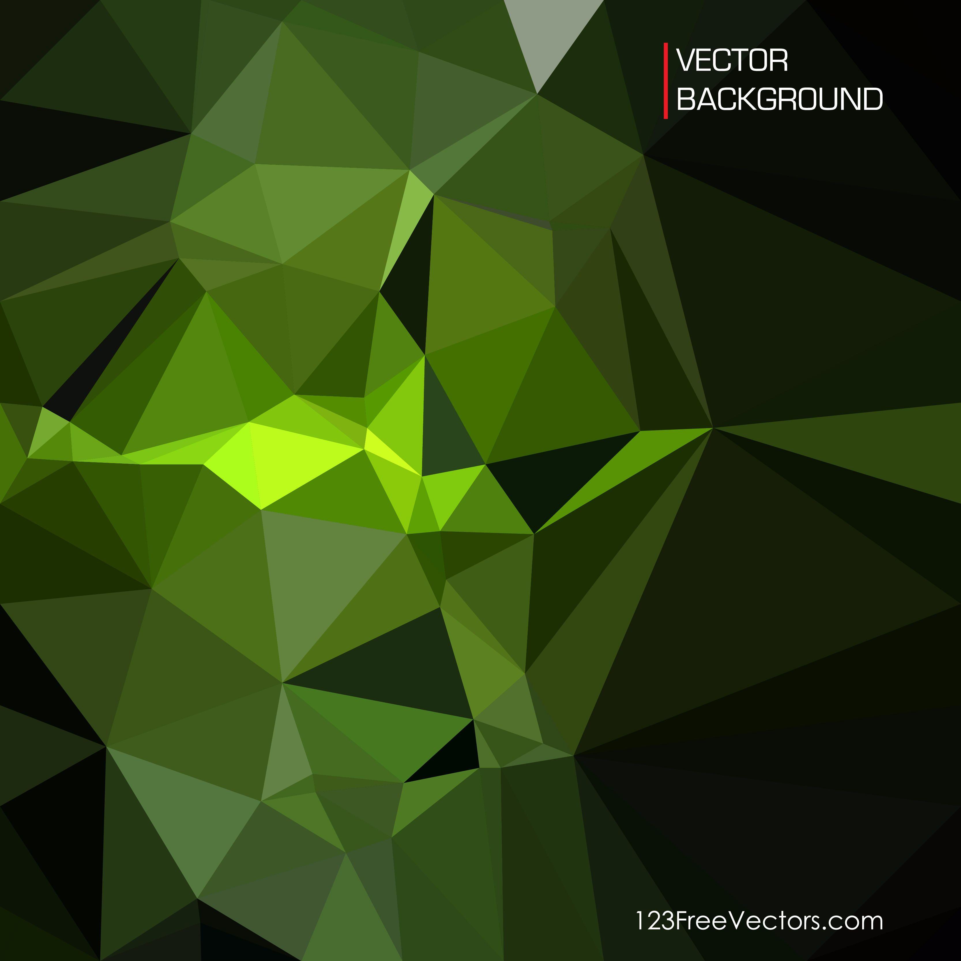 Geometric Polygon Black Green Background DesignFreevectors