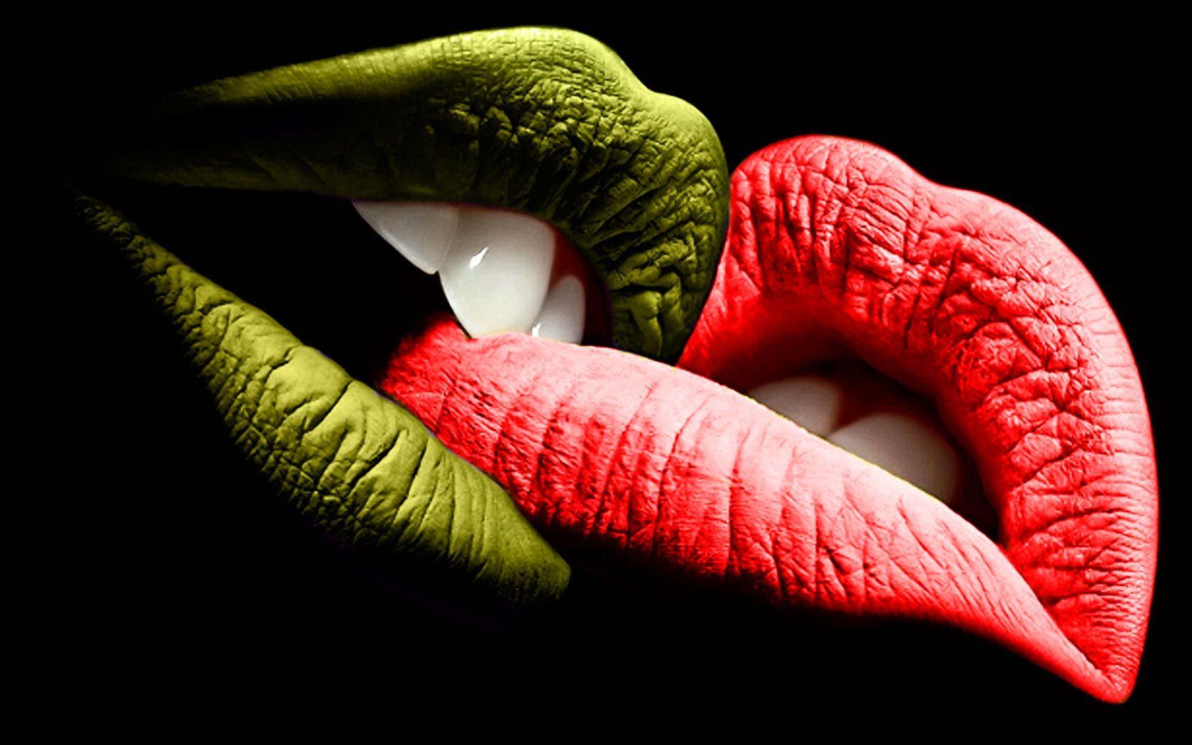 Hot lips kiss romance. HD Wallpaper Rocks