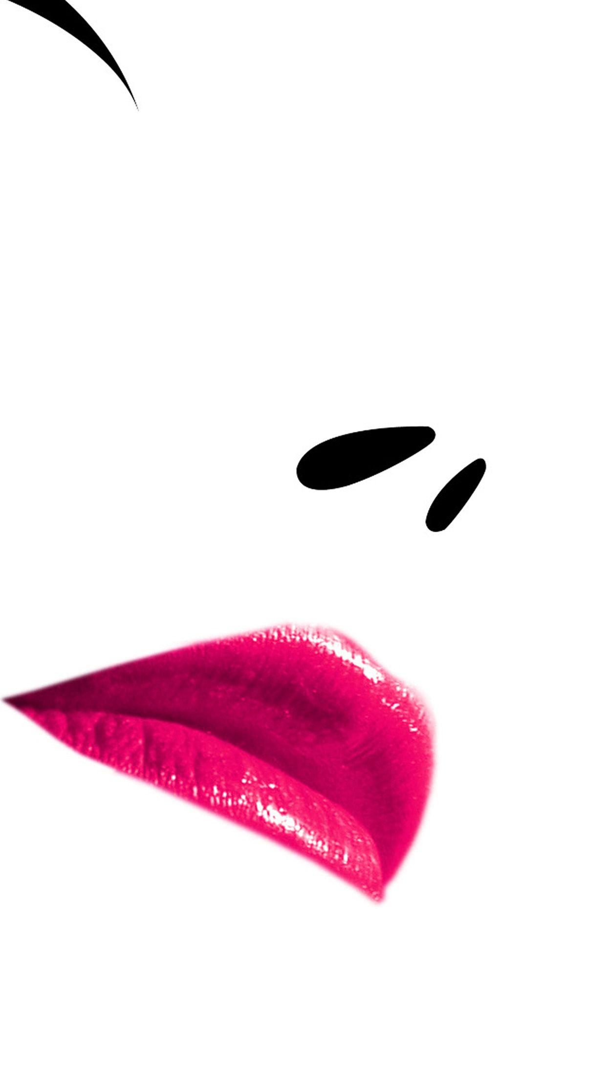 iPhone7 wallpaper. lips minimal white face