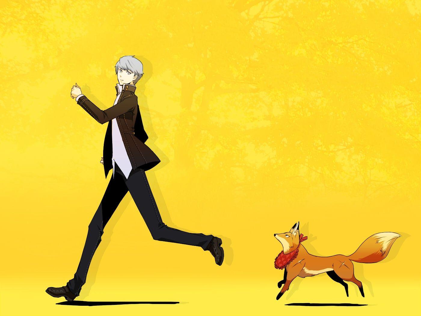 persona series persona 4 simple background narukami yuu foxes