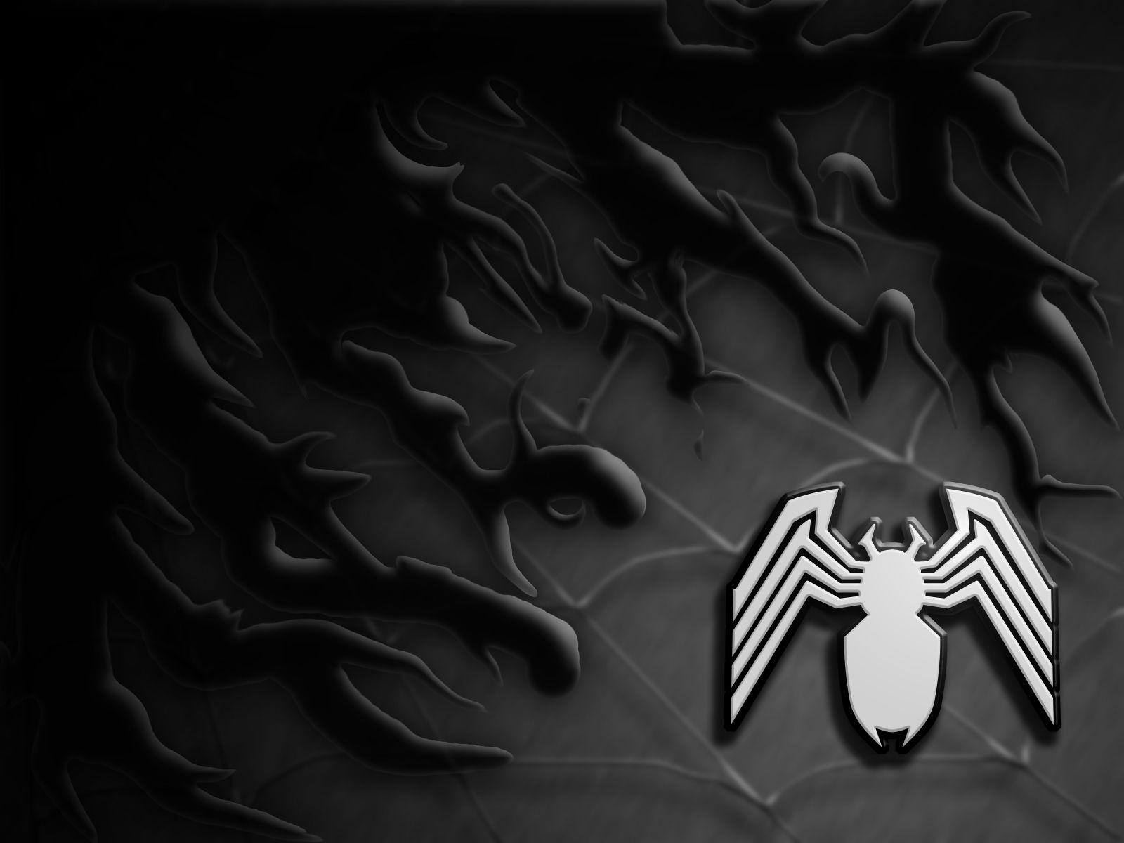 HD wallpaper: Spiderman logo, Venom, Spider-Man, symbols, black background  | Wallpaper Flare