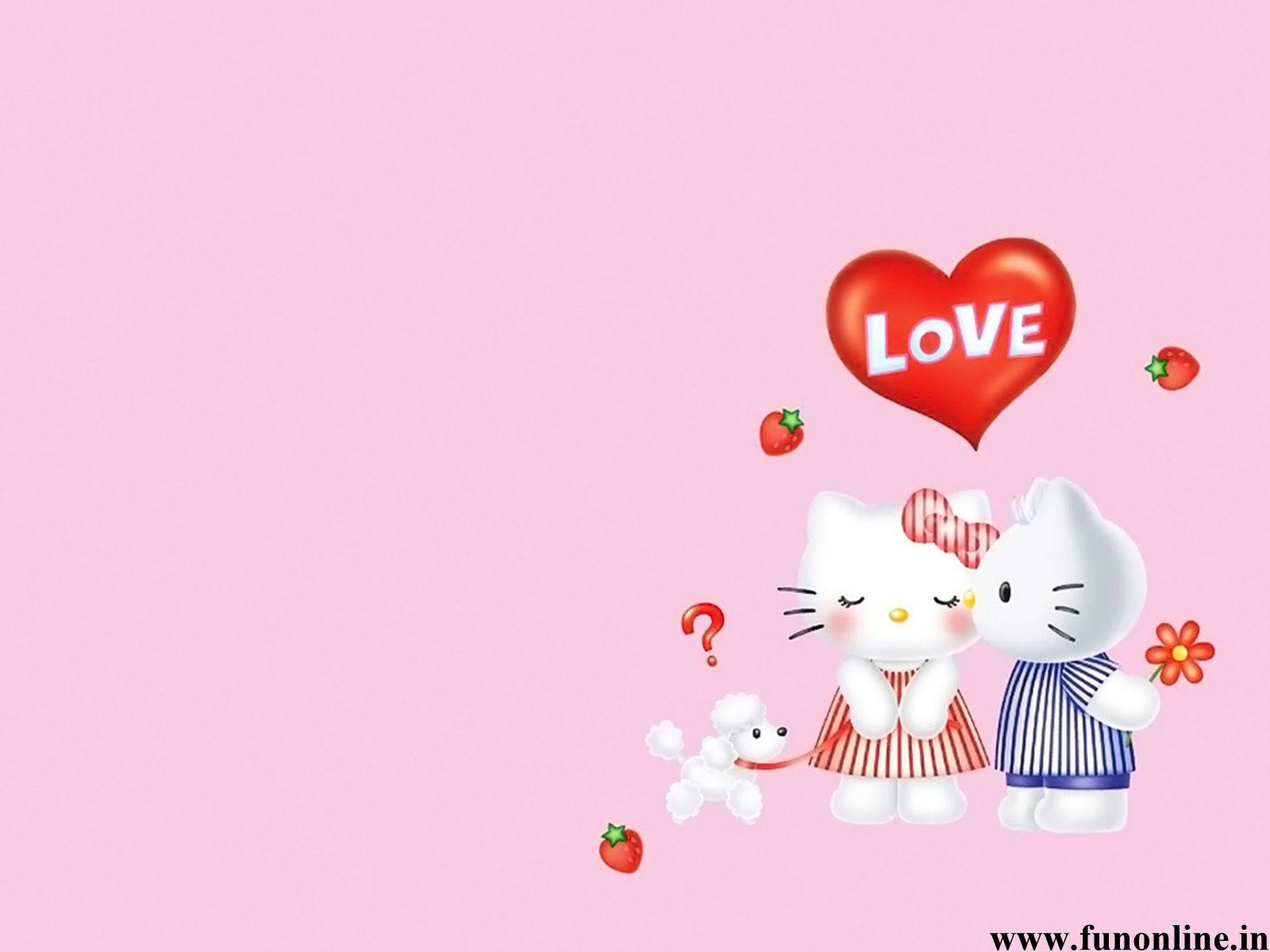 Hello Kitty Cartoon Love Wallpaper