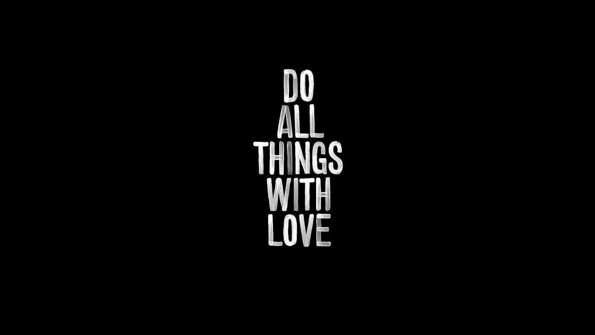 Love text typography black background wallpaper