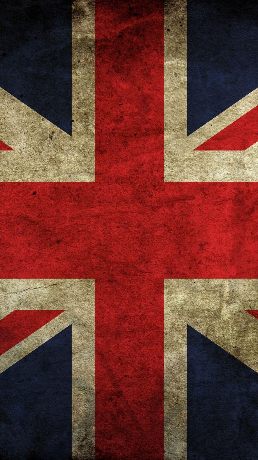 Grungy vintage British Flag iPhone 6 Wallpaper. Tap to see more