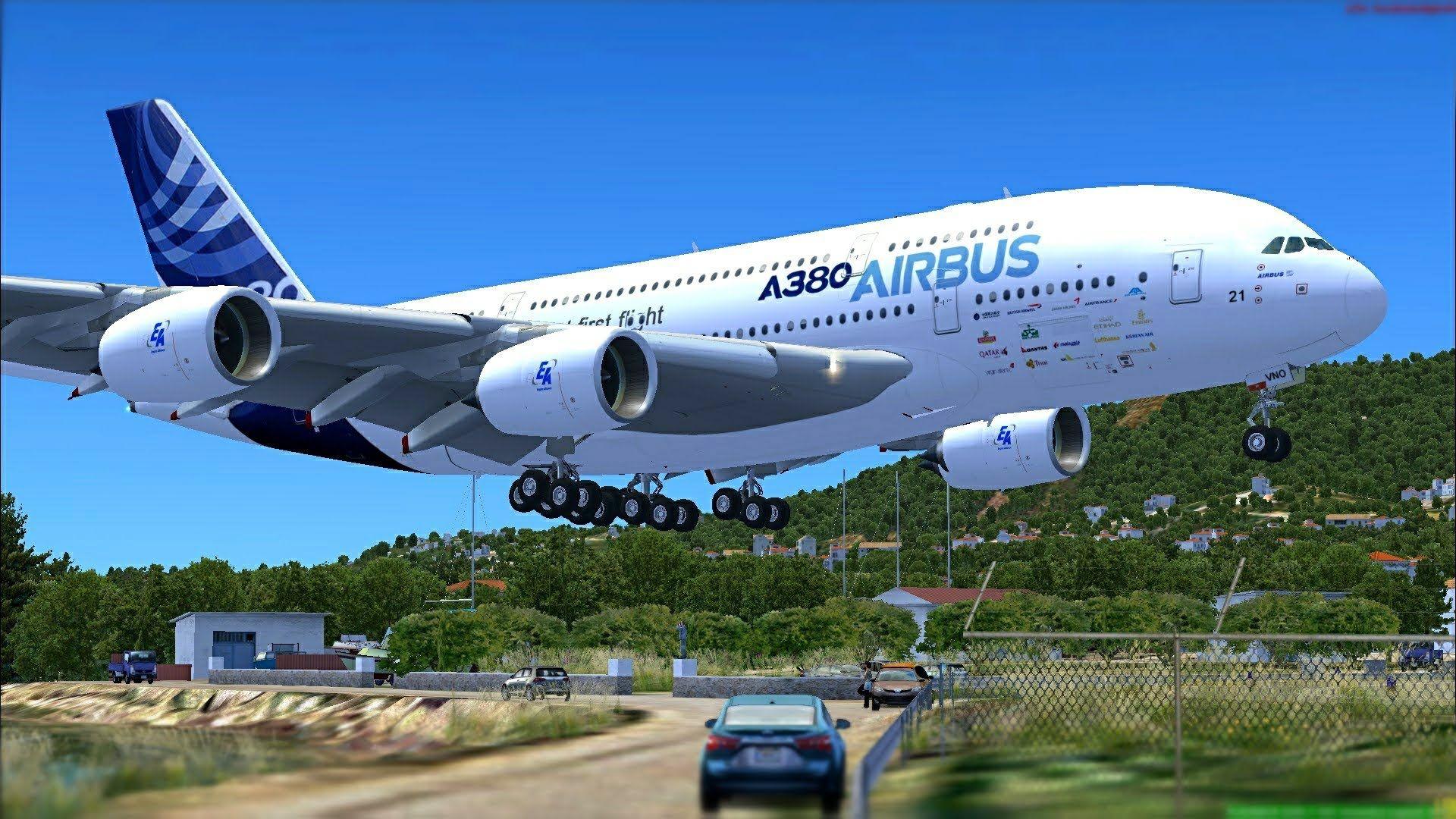 FSX】AIRBUS A380 LANDING AT SKIATHOS.. Possible or not possible