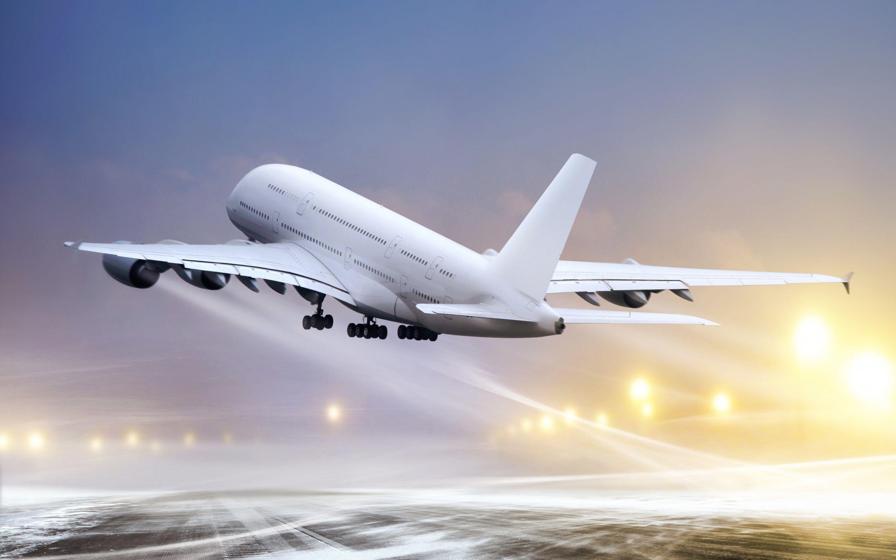 Wallpaper Aircraft, Plane, Airbus, Airbus A380, Take Off, Winter