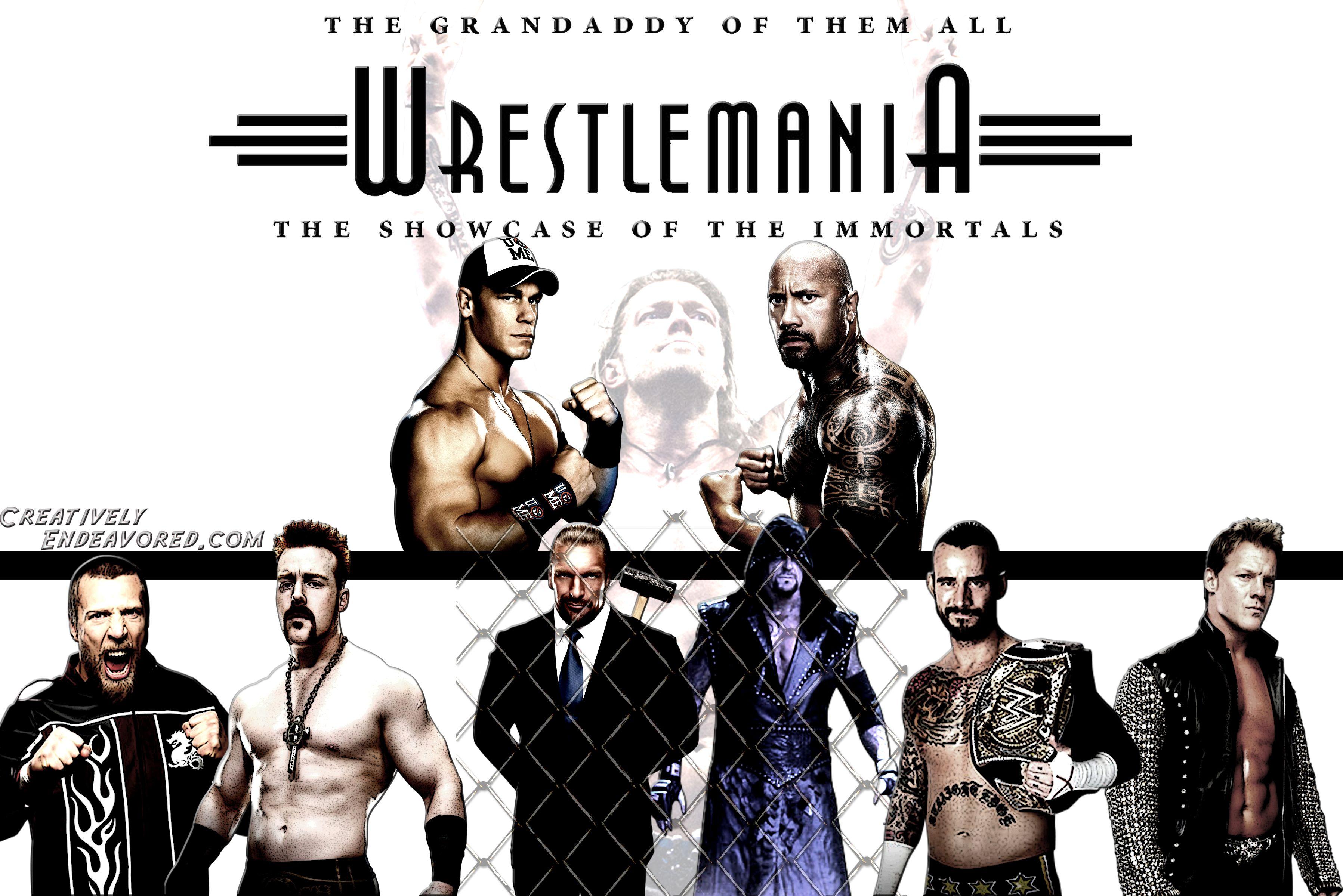 CreativelyEndeavored.com: “WrestleMania 28 Match Card” Wallpaper