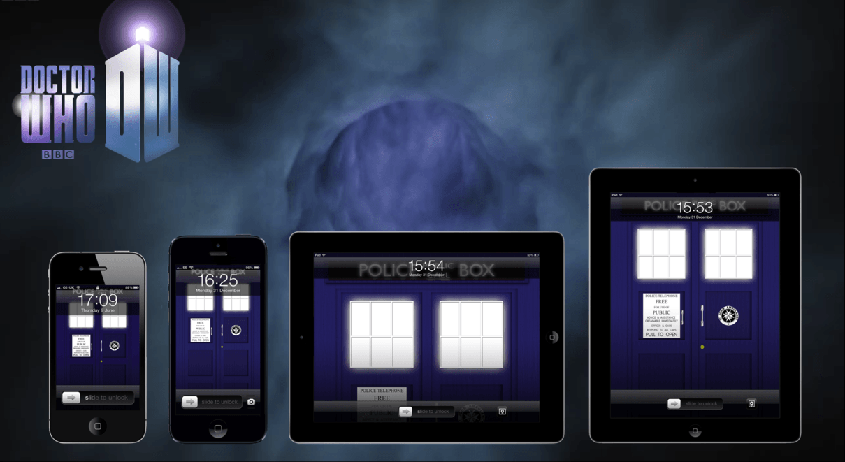 TARDIS Wallpaper for iPhone 5 + Retina iPads