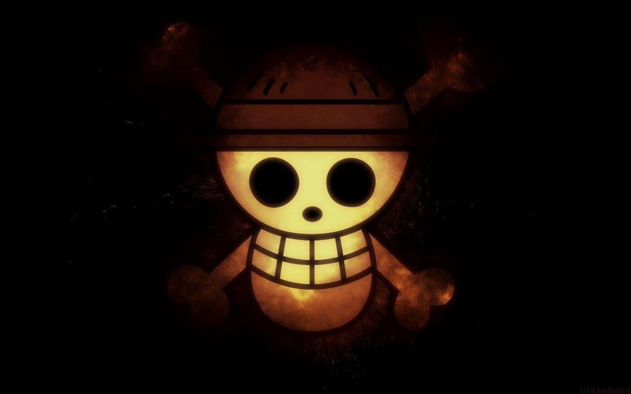 One Piece logo, strawhat pirates, One Piece, skull, anime HD wallpaper
