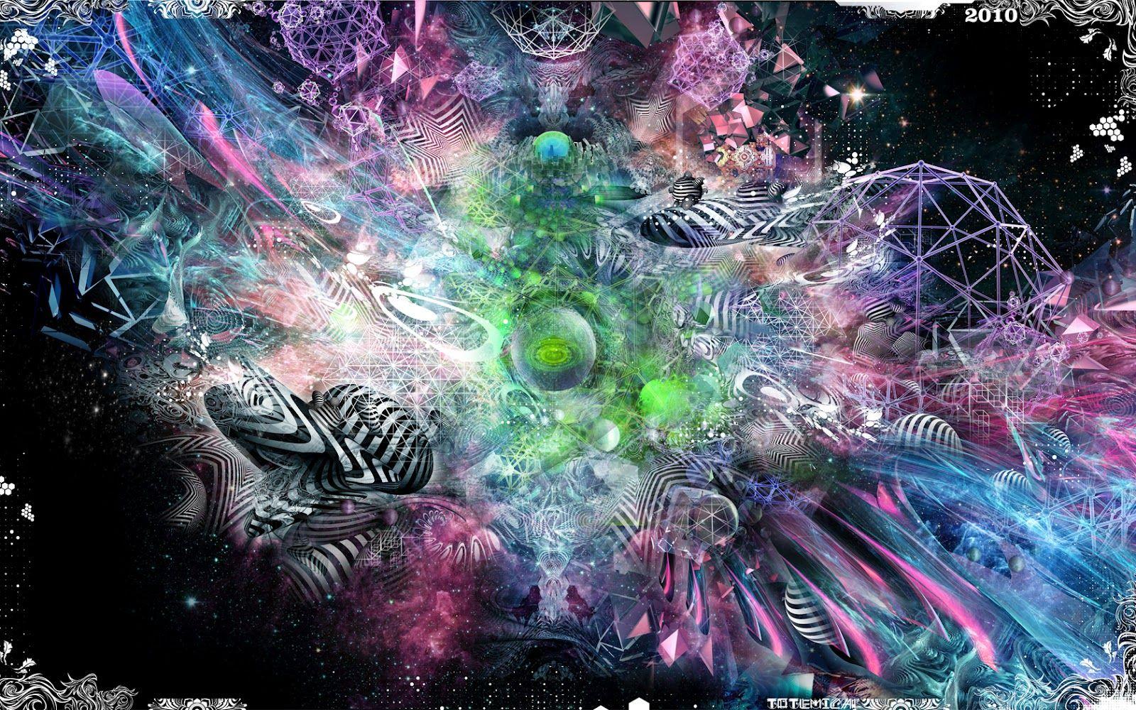 Galaxy Trippy Psychedelic Art Wallpaper Desktop HD 1600 x 1000