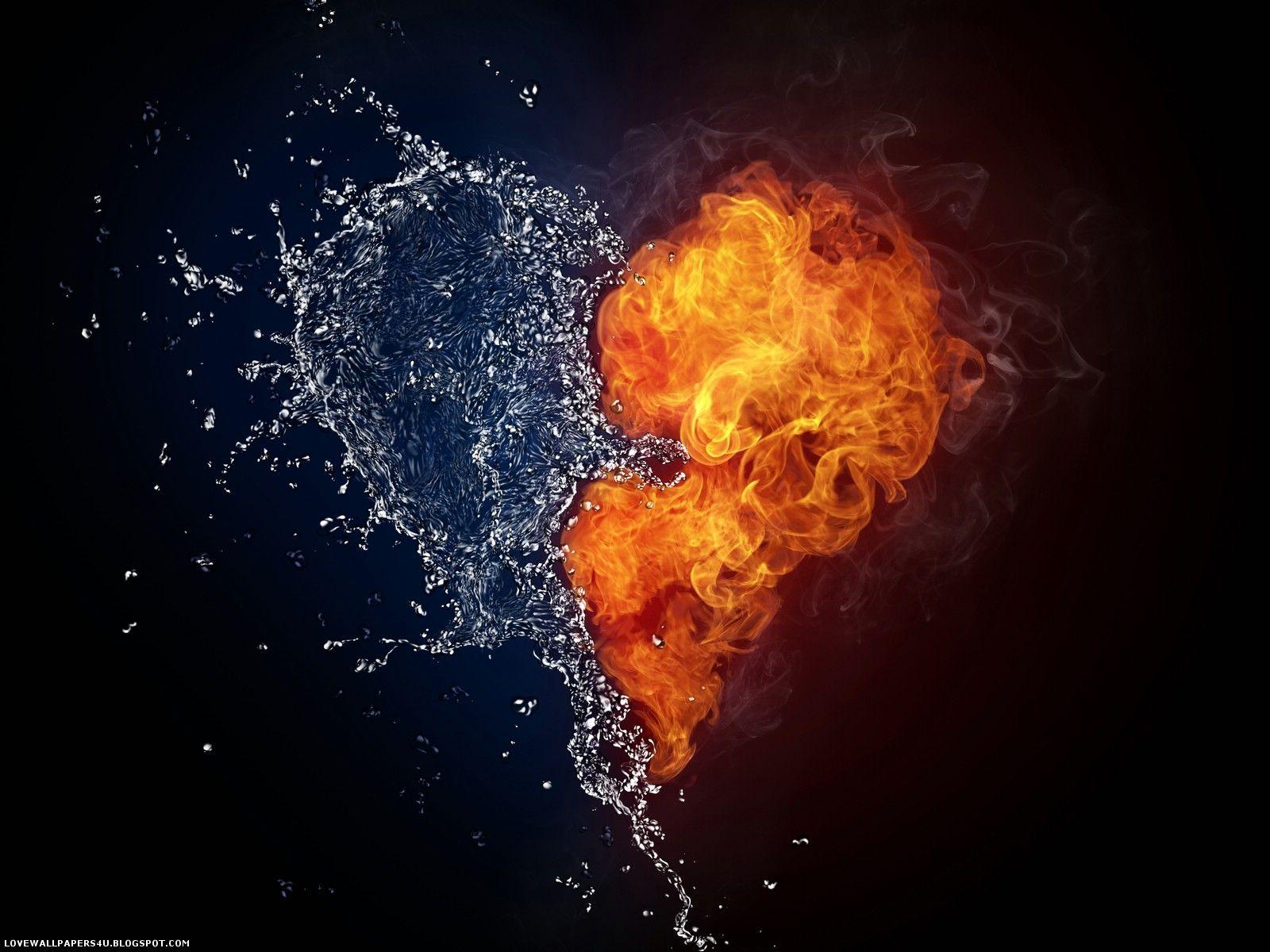 image of water and fire love wallpaper romantic stock wallpaper