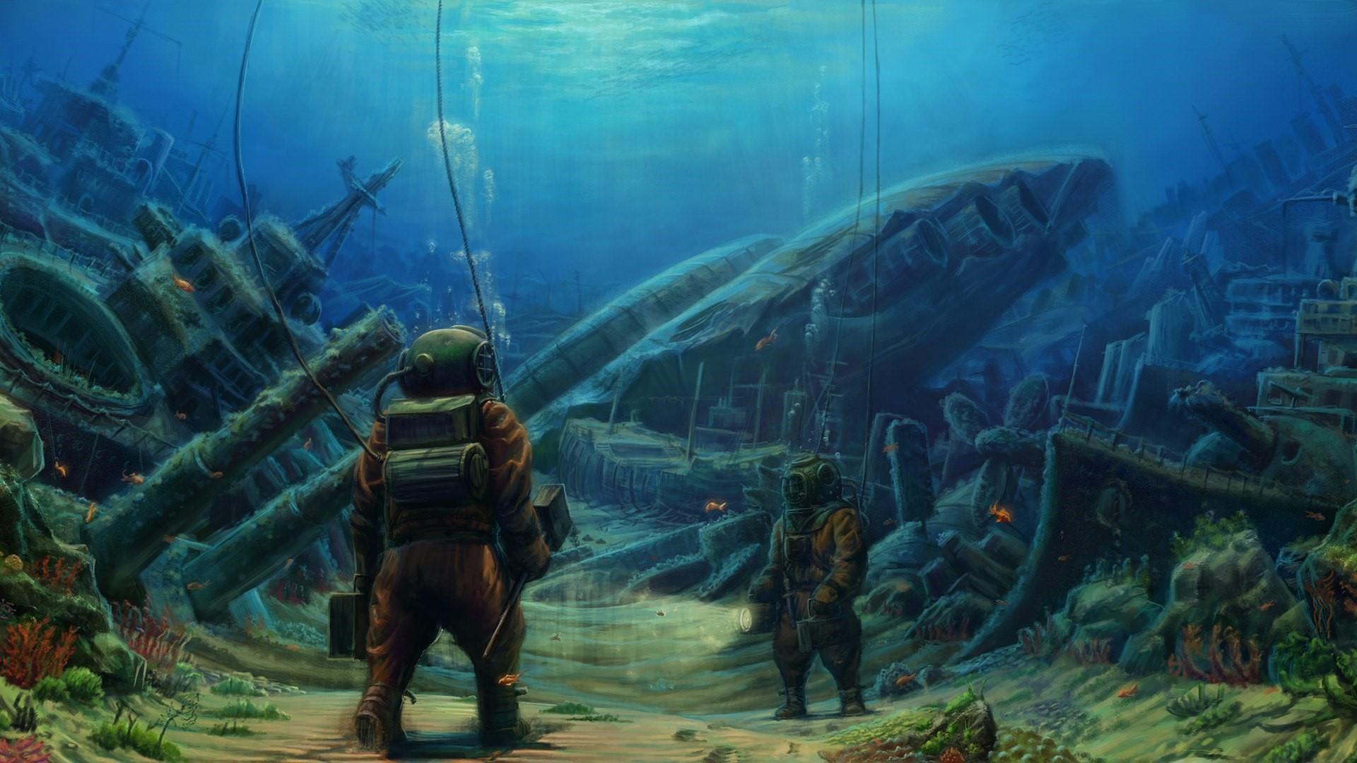 Deep Sea Diving Art HD Wallpaper. Wallpaper Studio 10