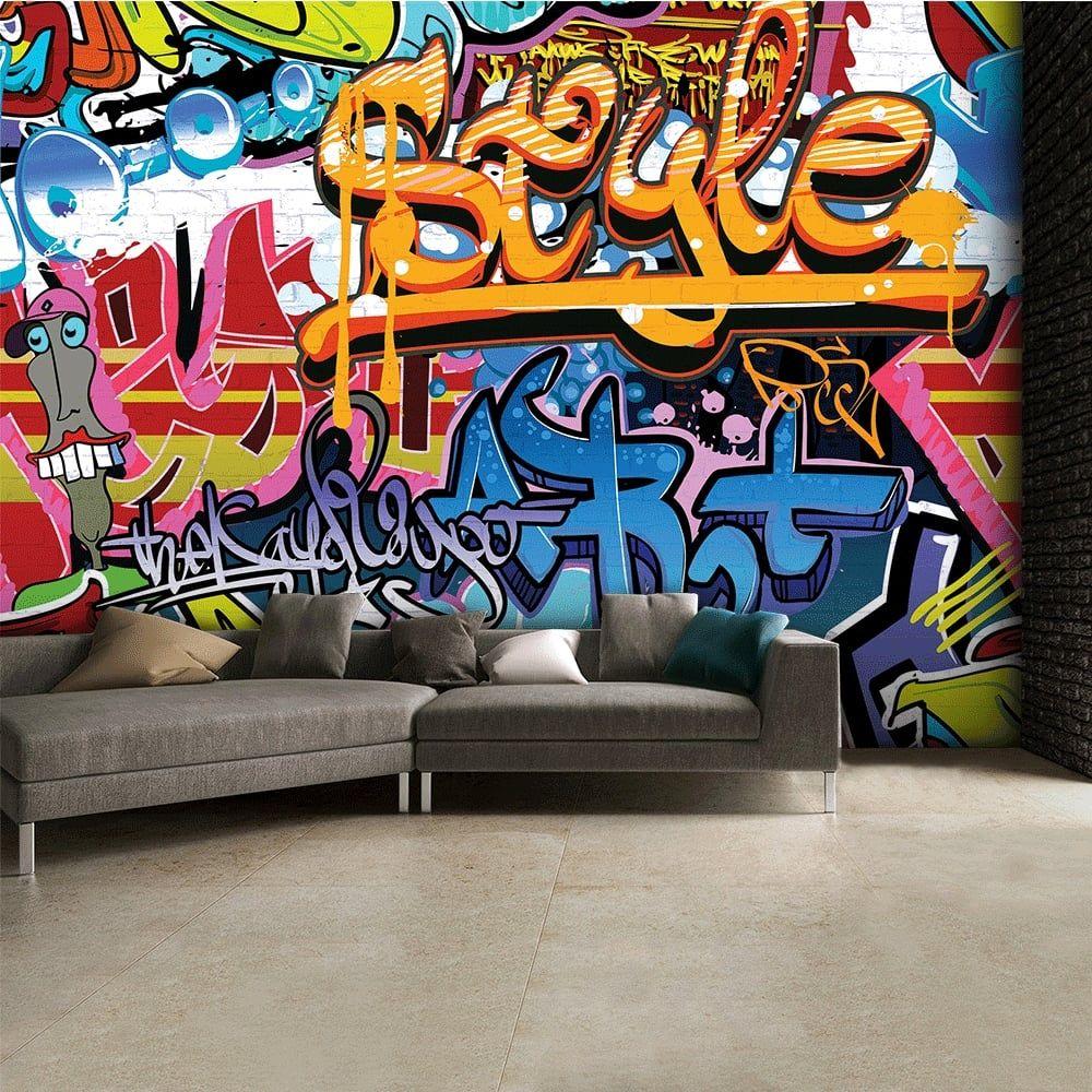 Coloured Street Graffiti Feature Wallpaper Muralcm x 232cm
