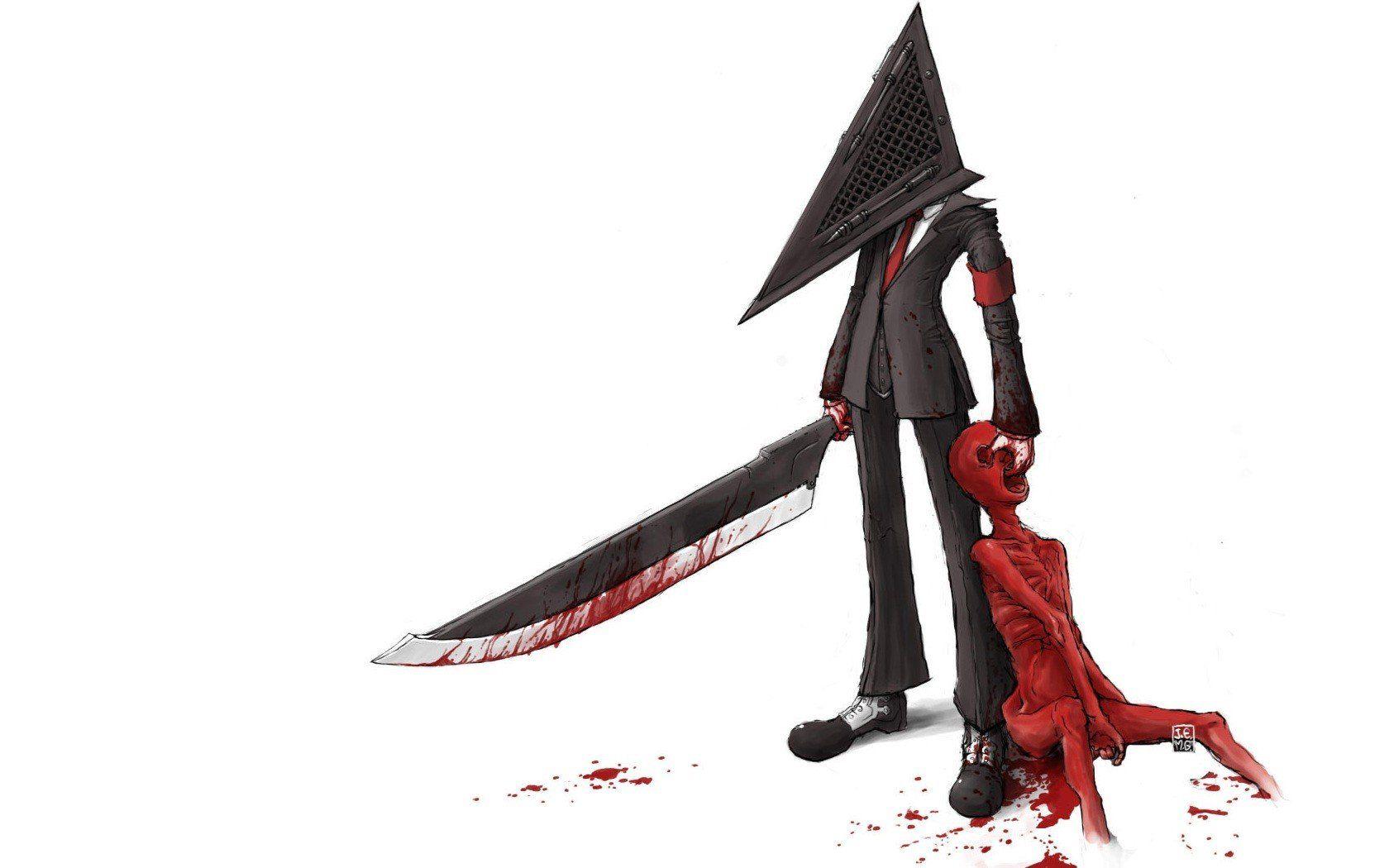 Pyramid Head Silent Hill Drawings Swords Blood