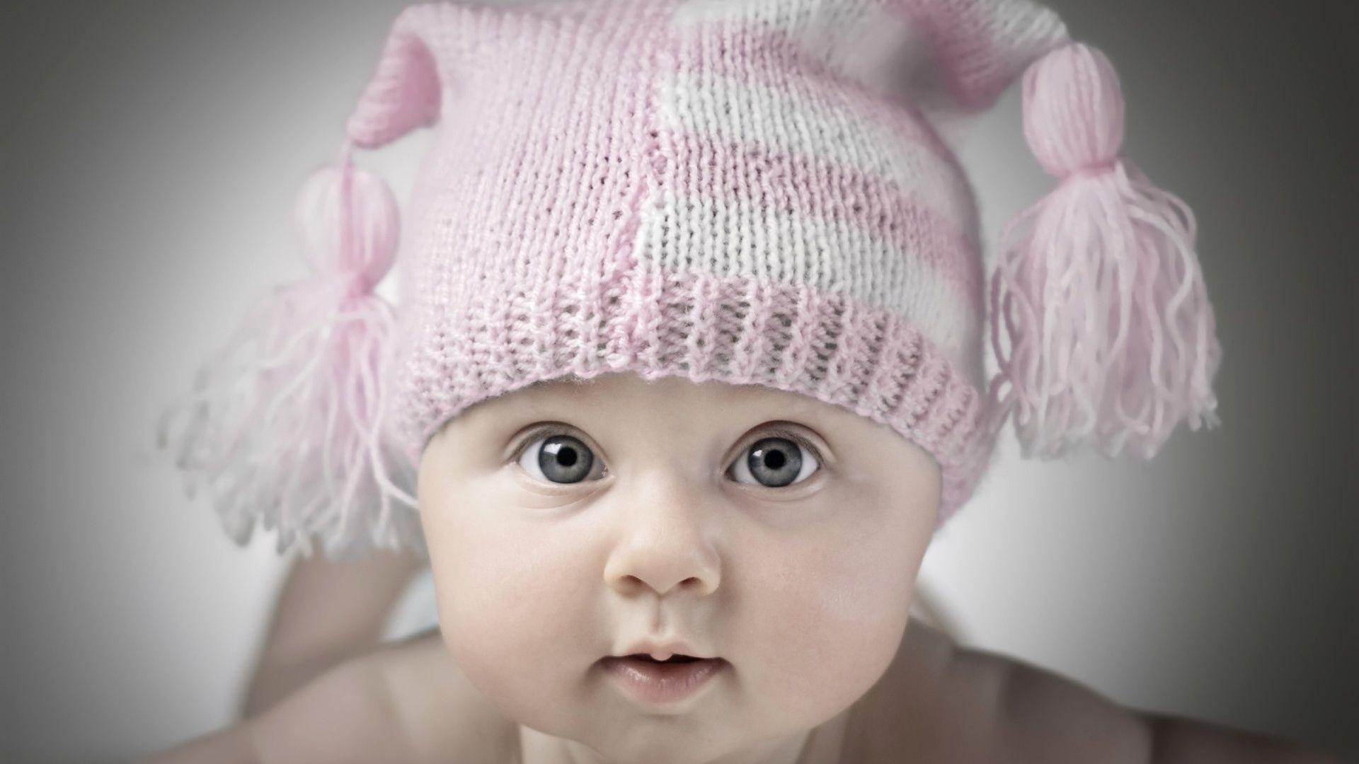 HD wallpaper: Newborn Kid Sweet Face, gray and beige knitted cap, Baby, cute  | Wallpaper Flare