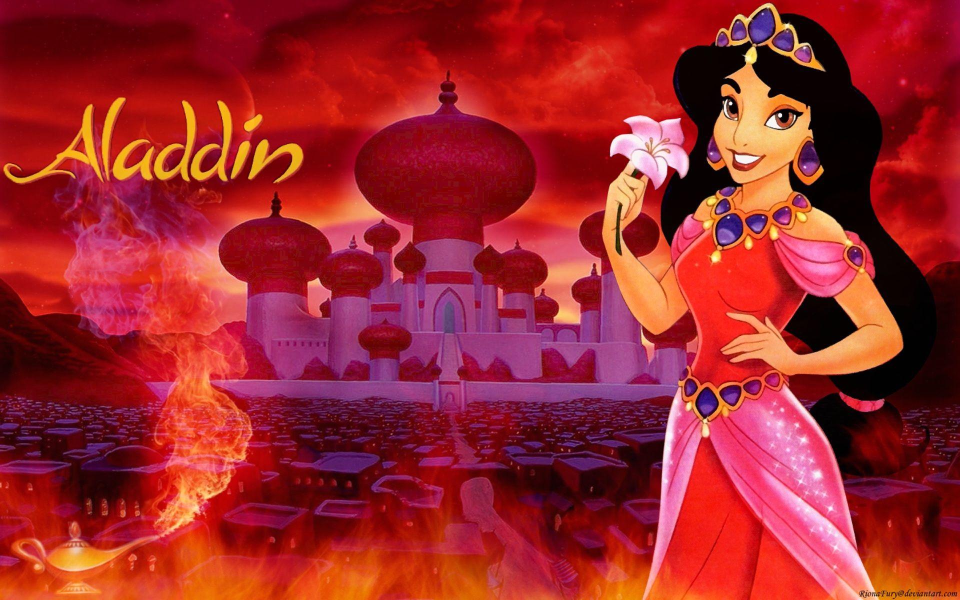 Disney Princess Jasmine City Abbrakh Cartoon Aladdin Photo Wallpaper