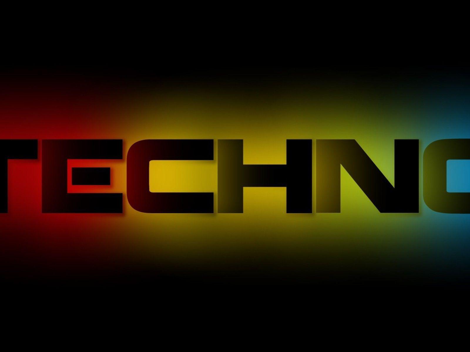 Techno text wallpaper. PC