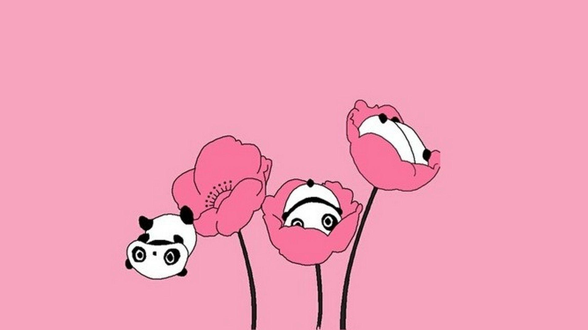 Cute Pink Panda Wallpaper Wallpaper HD. Wallpaper
