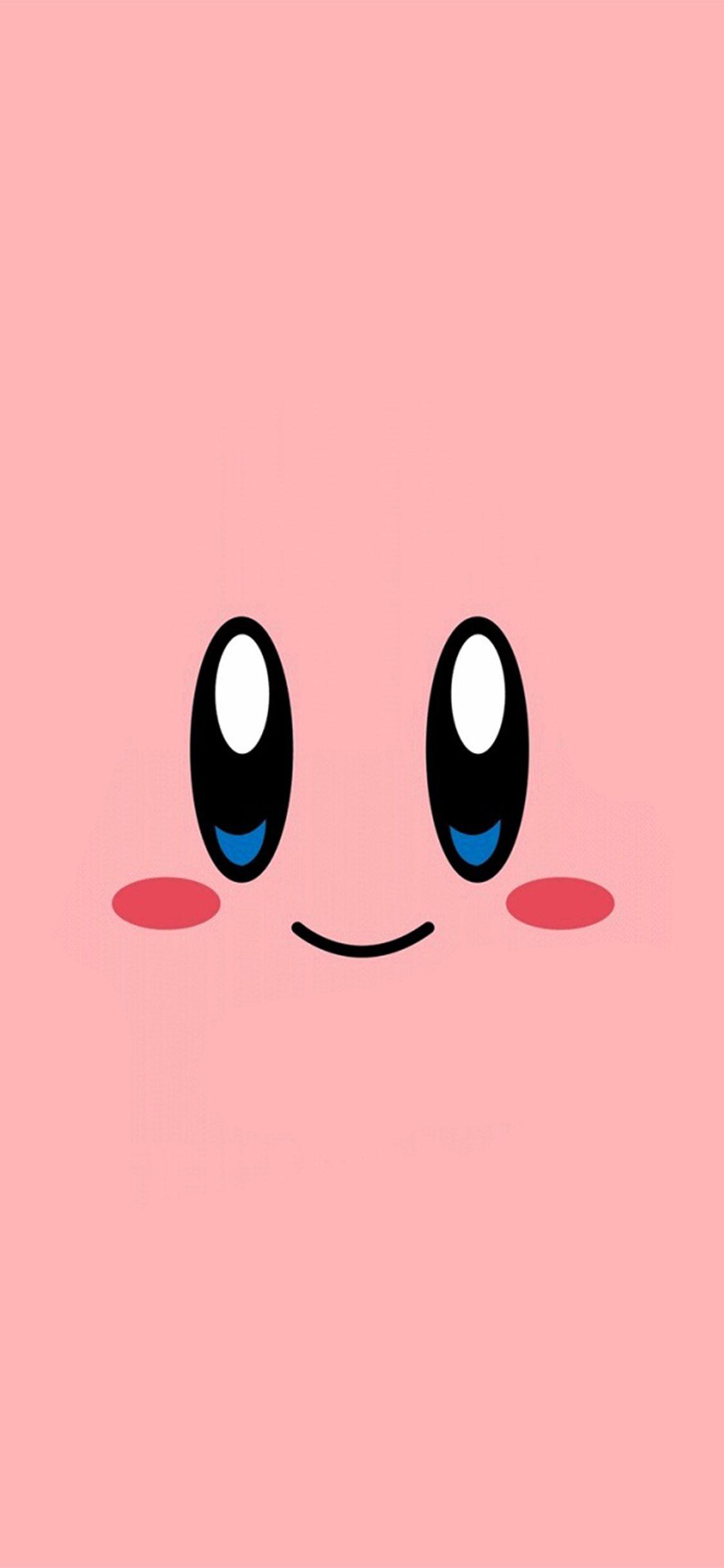 iPhone X wallpaper. kirby pink face cute