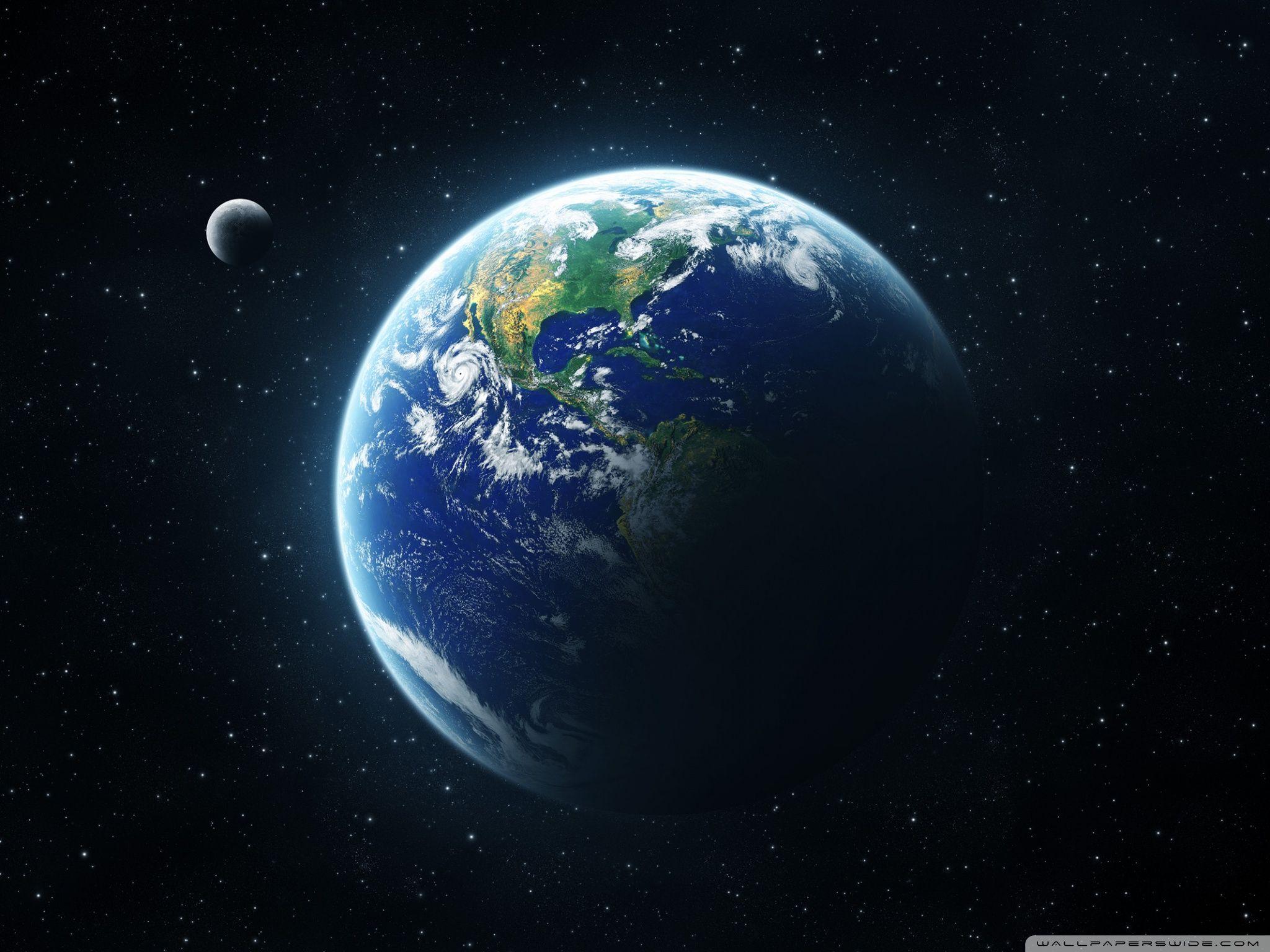 Earth And Moon From Space ❤ 4K HD Desktop Wallpaper for 4K Ultra HD