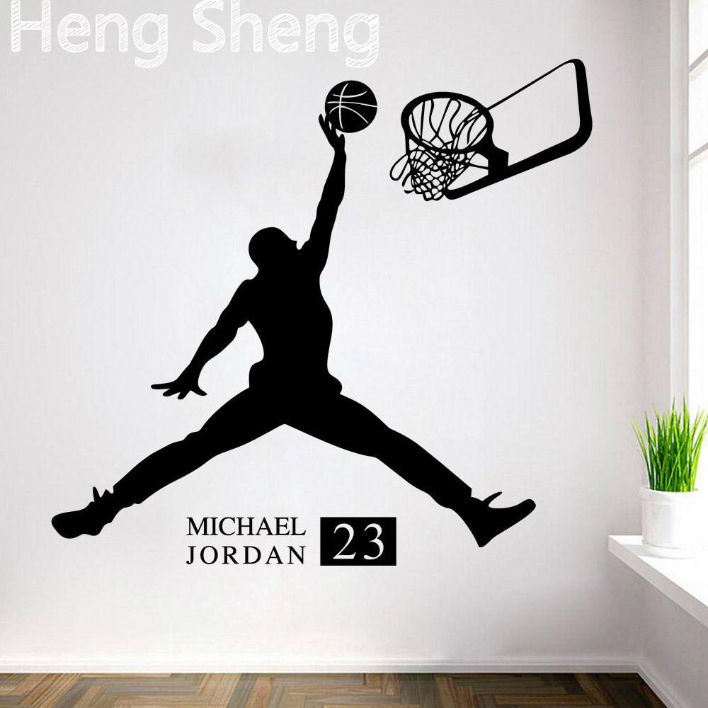 Sports Poster Basketball Wall Stickers NO.23 Michael Jordan slam