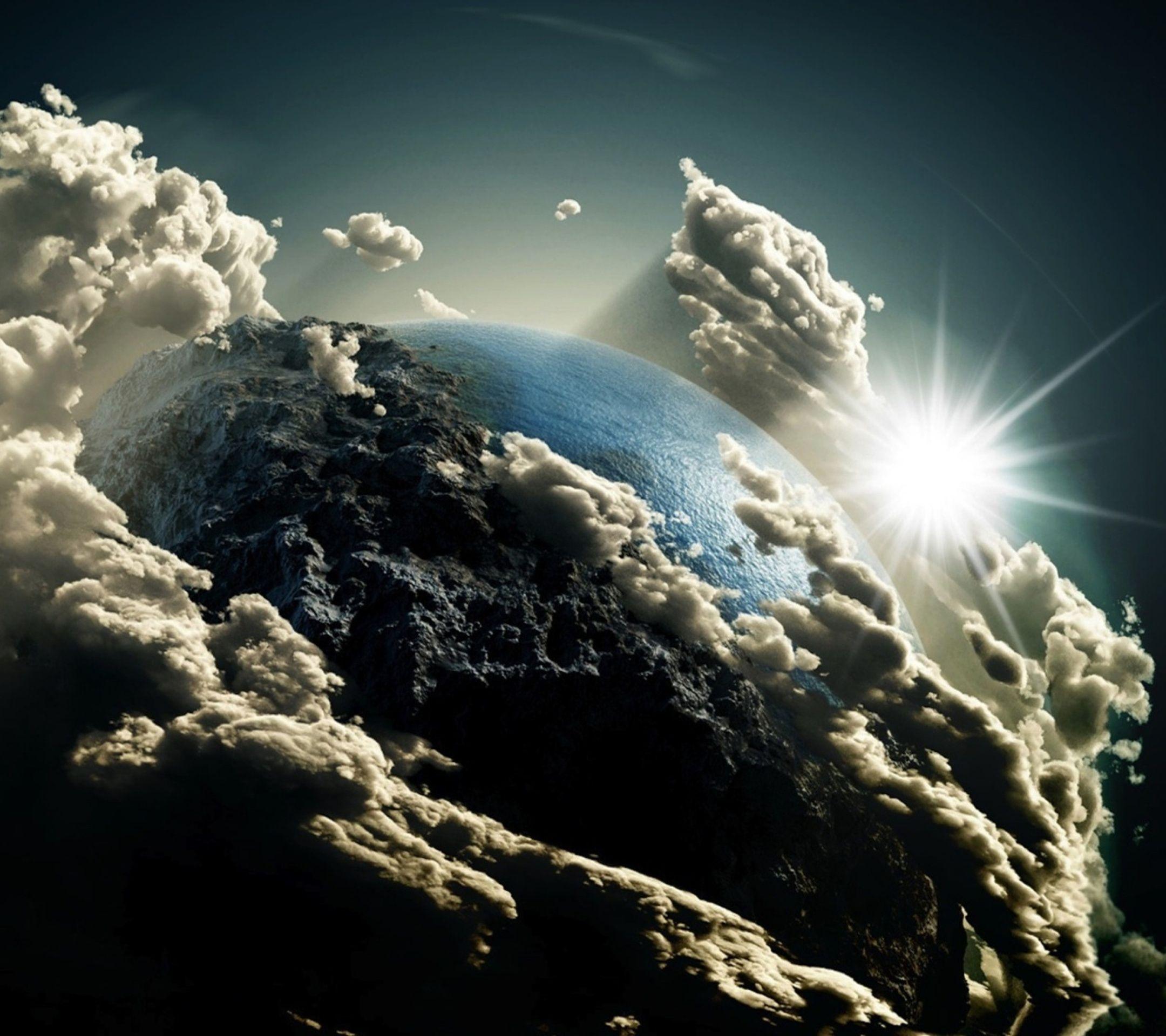 Earth Space View Clouds Desktop Wallpaper