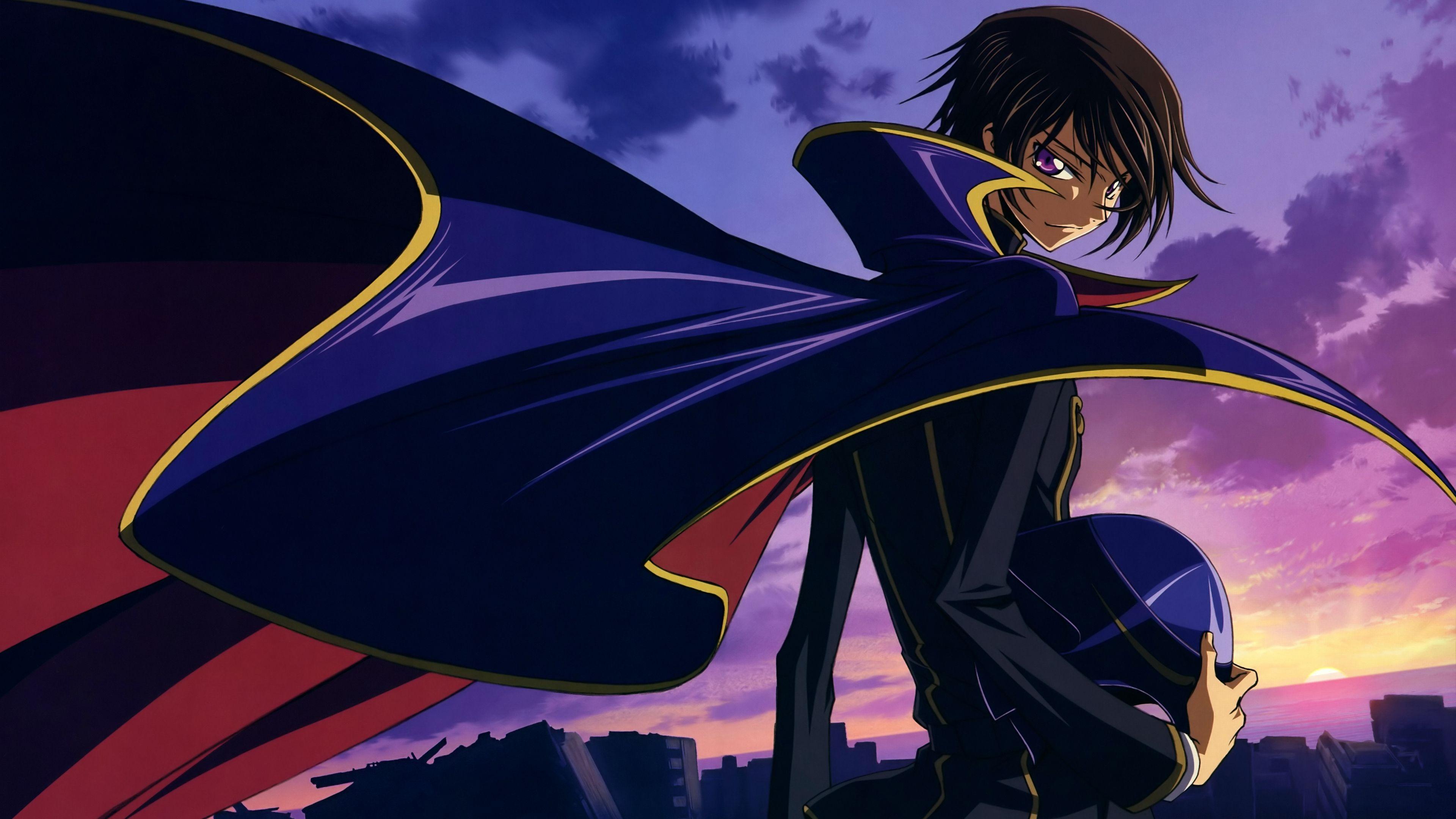 Code Geass Lelouch with Burning Eyes Desktop Wallpaper in 4K