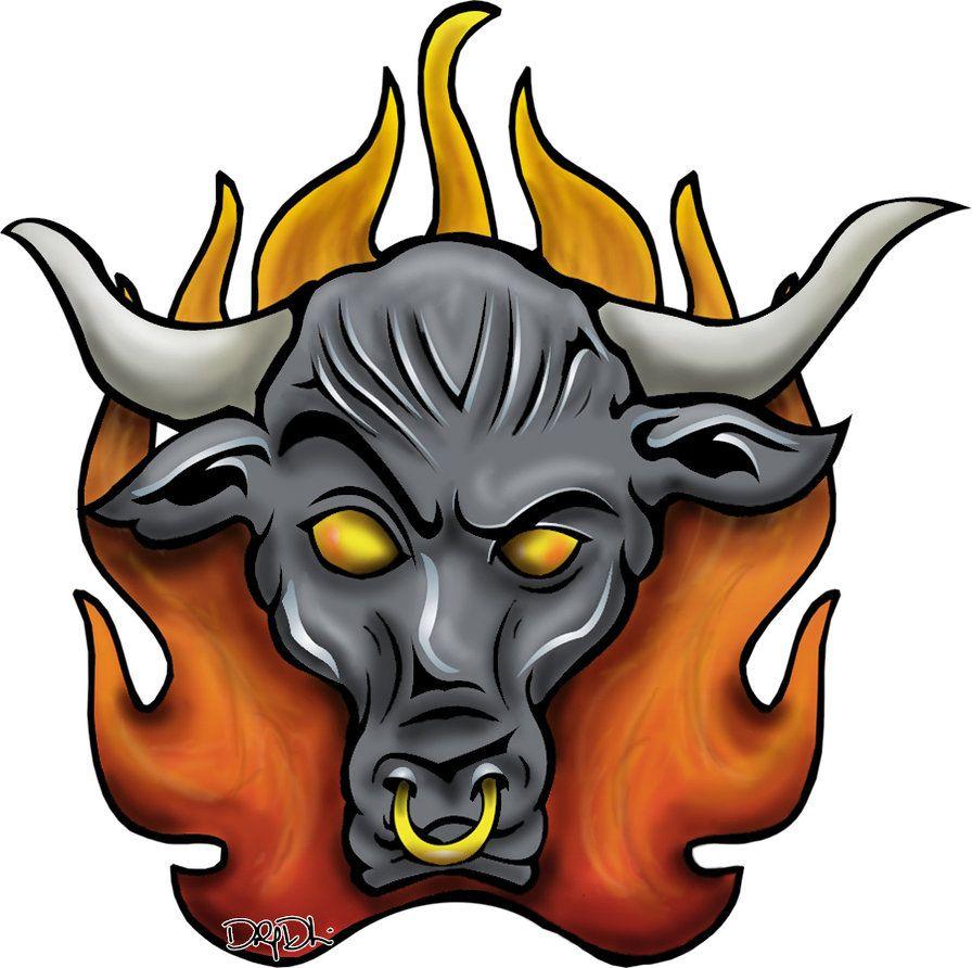 the rock brahma bull logo