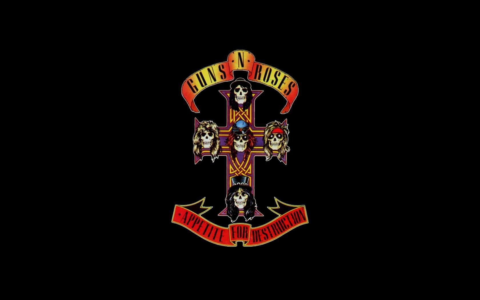 HD Guns Roses Heavy Metal Hard Rock Bands Groups Logo Skull iPhone