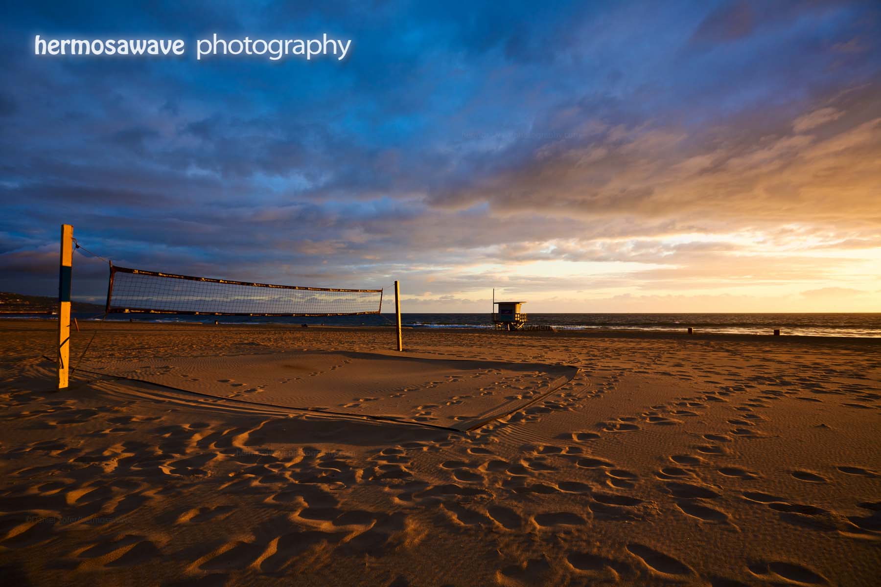 Hermosawave Photography: Volleyball Court at Sunset alt