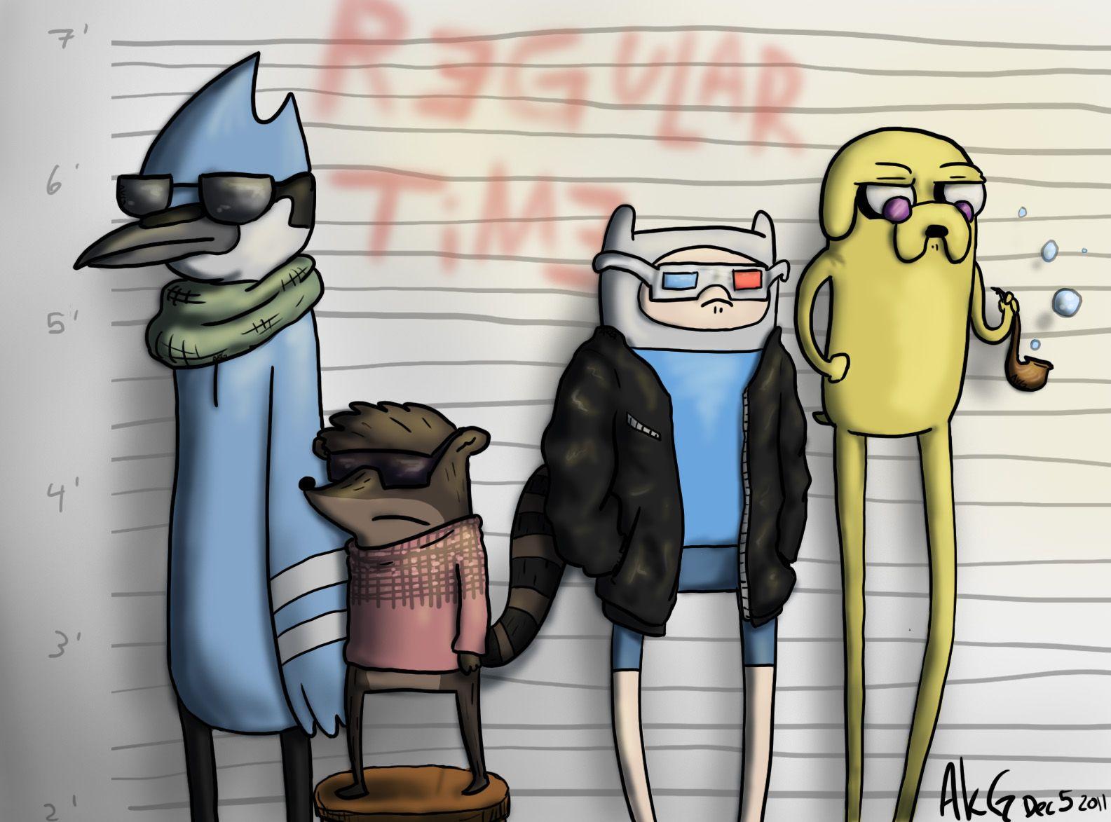 adventure time wallpaper regular show