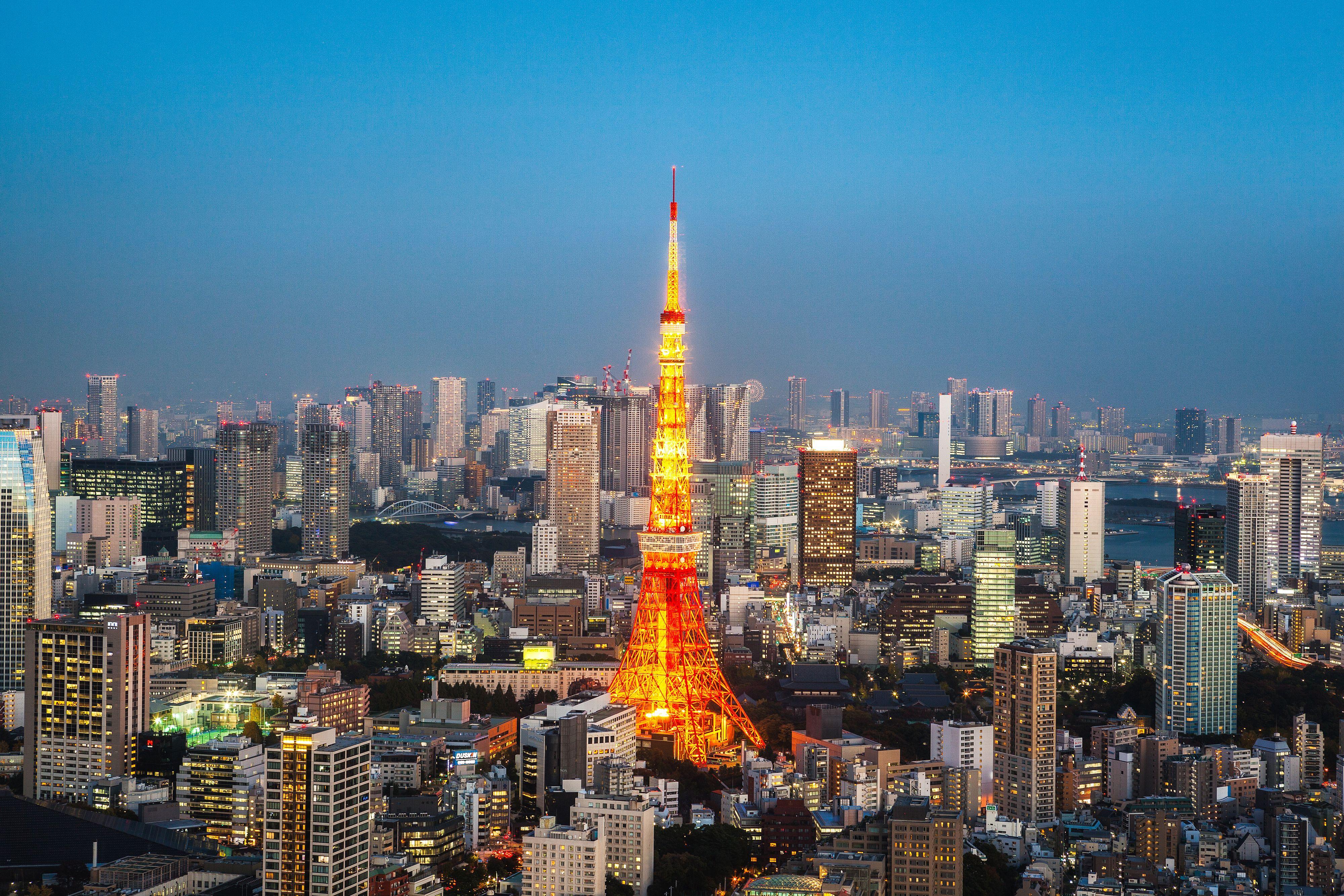 Wallpaper Tokyo Tower, Tokyo, Japan, Cityscape, Skyline, HD, 4K