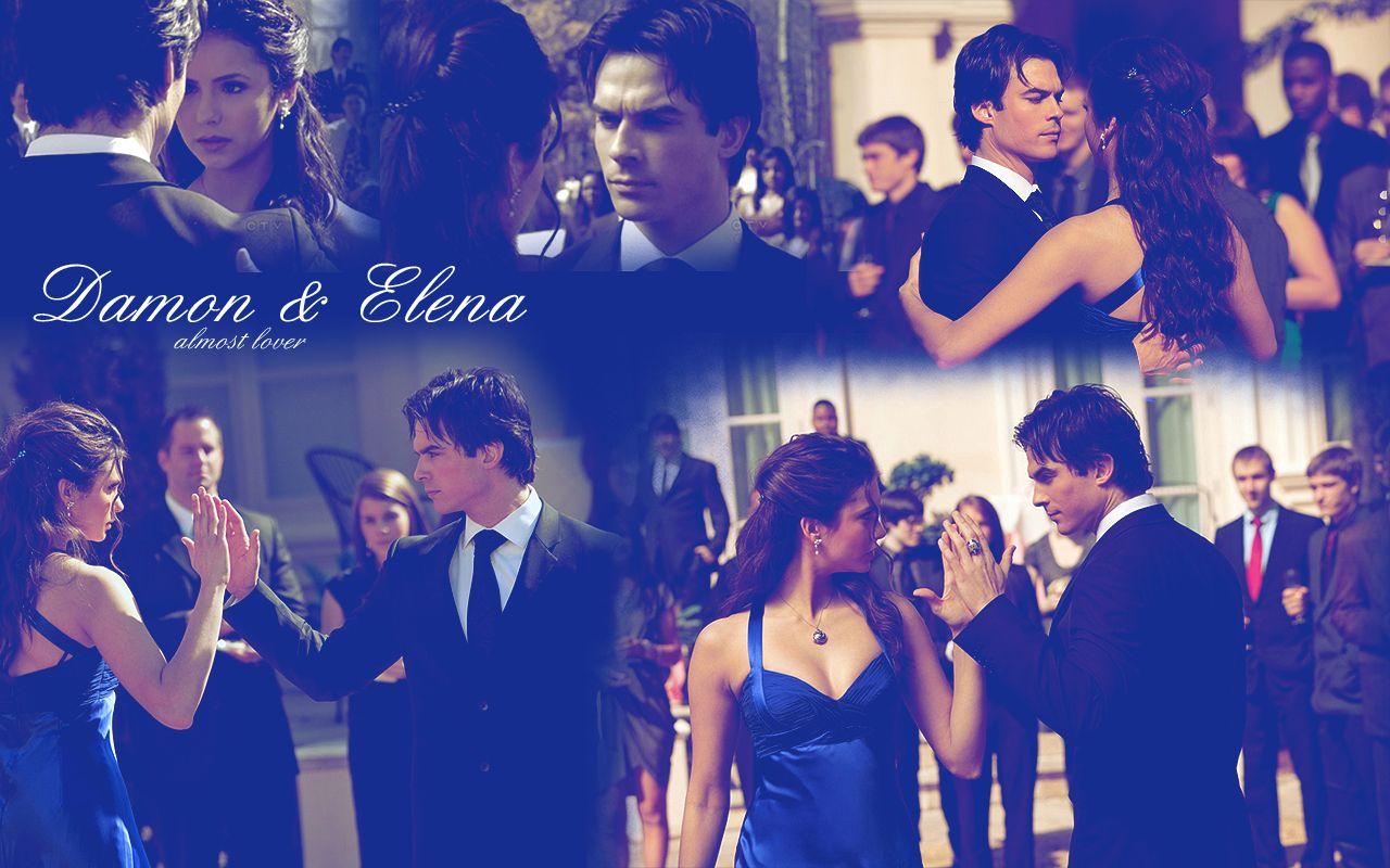 Damon and Elena Vampire Diaries TV Show Desktop Wallpaper