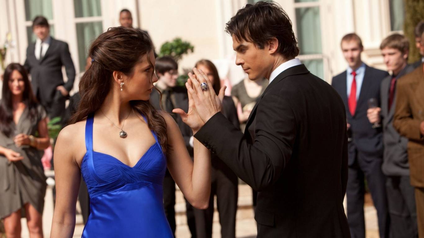 Damon and Elena Dance Vampire Diaries Wallpaper