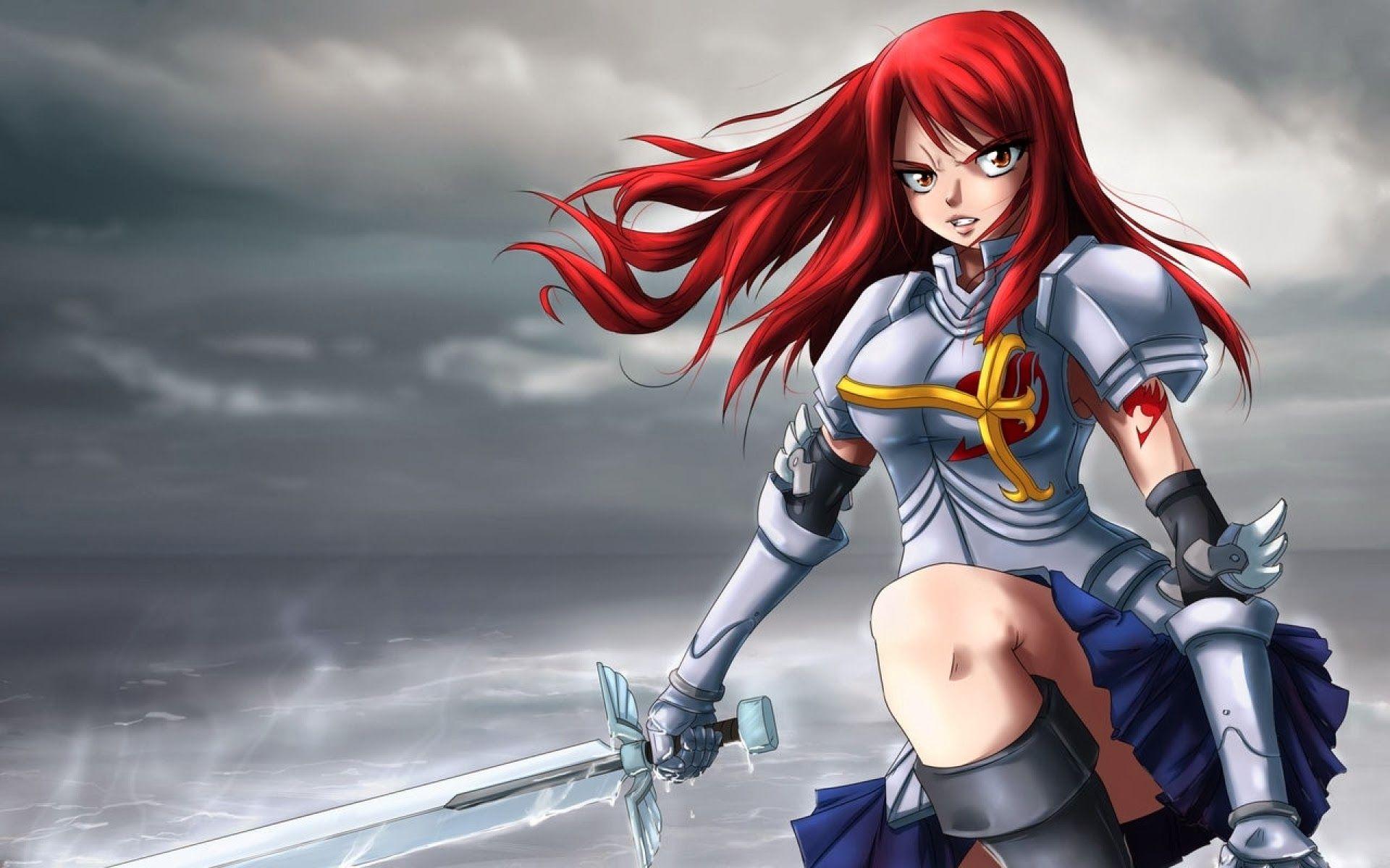 Erza Scarlet Armor Sword Fairy Tail Anime HD Wallpaper. ideas about