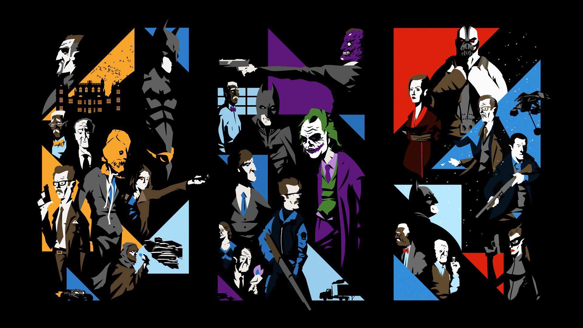 Batman, Robin, The Joker, Catwoman, scarecrow, Batman Begins
