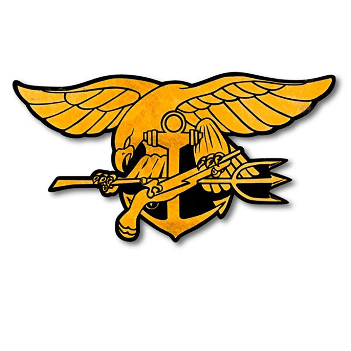 Navy SEAL Eagle Trident Logo Metal Sign. Vintage Military Decor