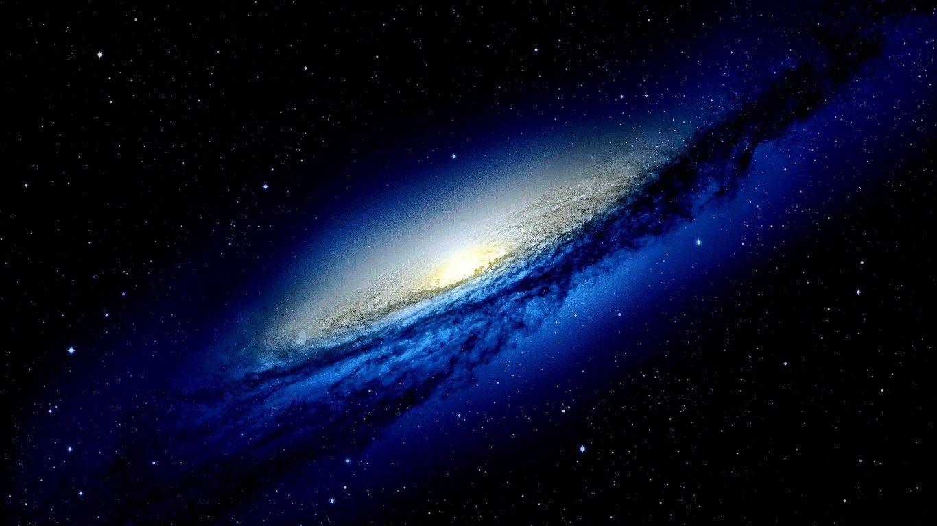 Download HD Spiral Galaxy Nebula Vortex Stars In Dark Blue Color