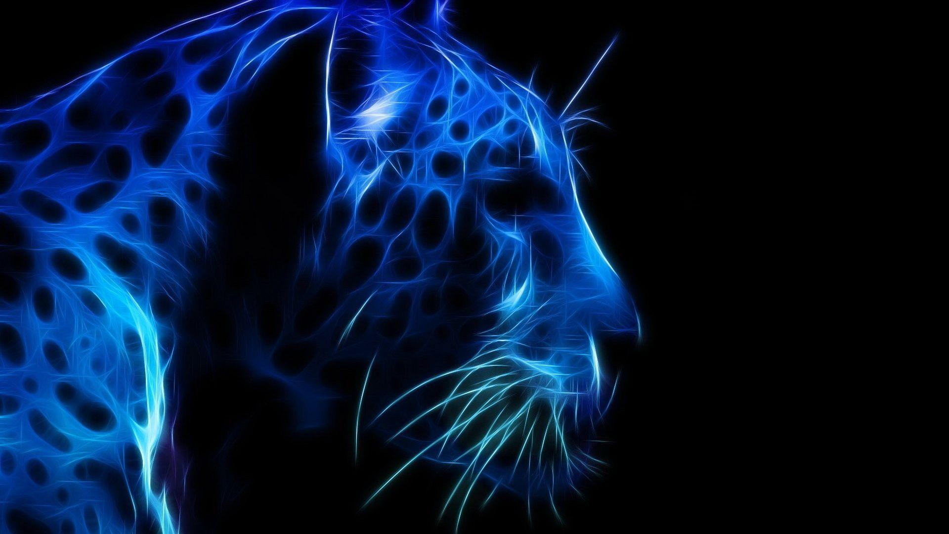Leopard, Muzzle, The Dark Background, Blue Color, Profile