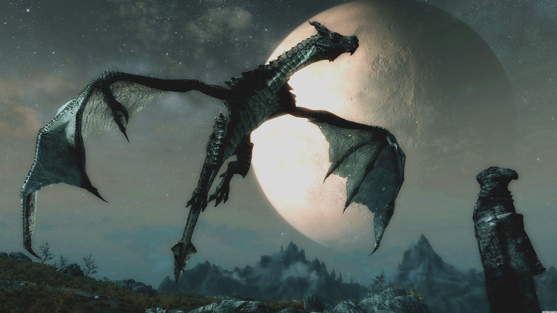 Skyrim Dragon Wallpaper Background HD Dragonborn Android For Mobile