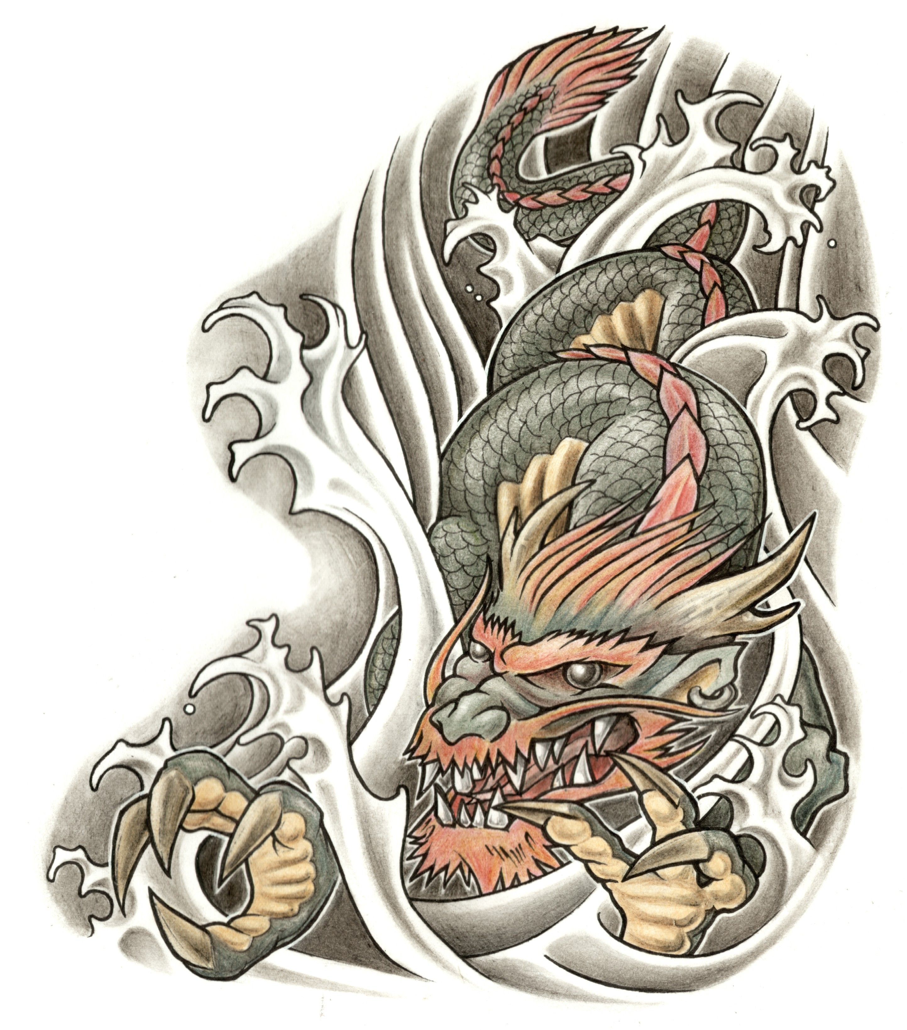 Gleaming Japanese Koi Dragon Tattoo Designs Picture 29. tats