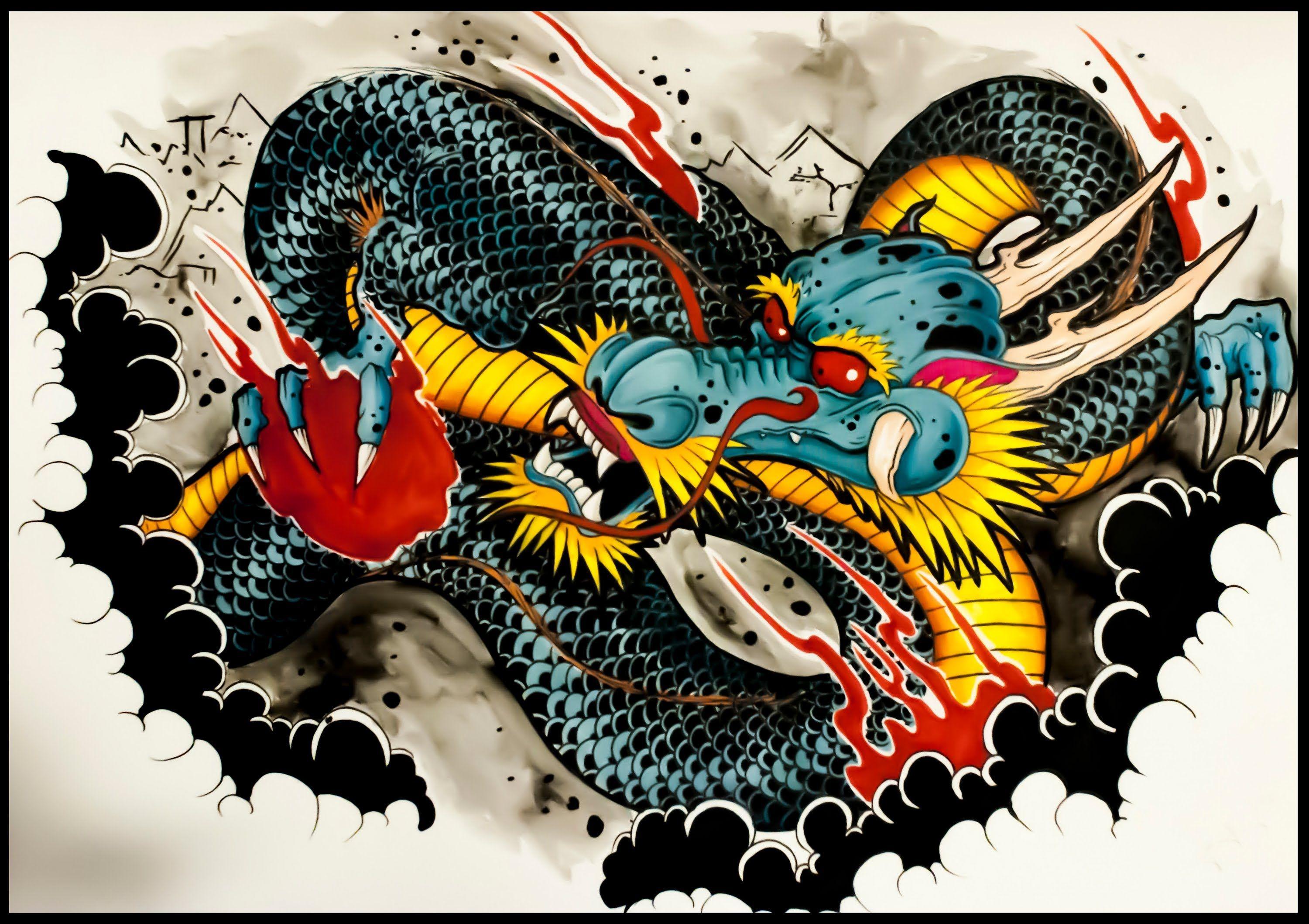 Japanese Dragon tattoo vector and hand drawn illustrationhand drawn  colorful Dragon tattoo coloring book japanese style Stock Vector  Adobe  Stock