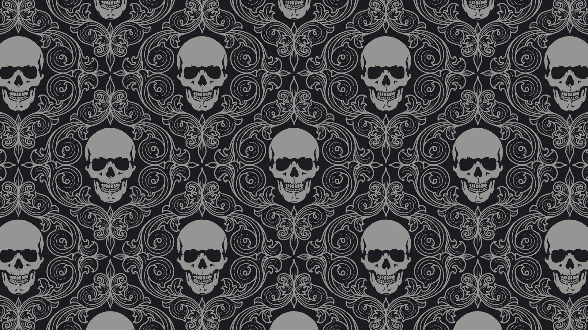 Skull Tiles Background, HD Artist, 4k Wallpaper, Image