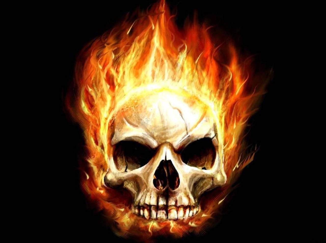 Burning Skull wallpaper
