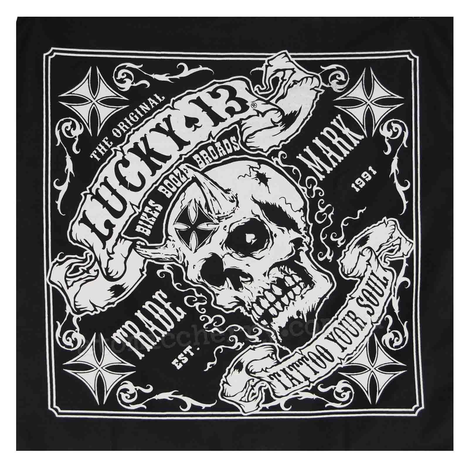 Lucky 13 Booze Bikes Broads Bandana. Tattoo