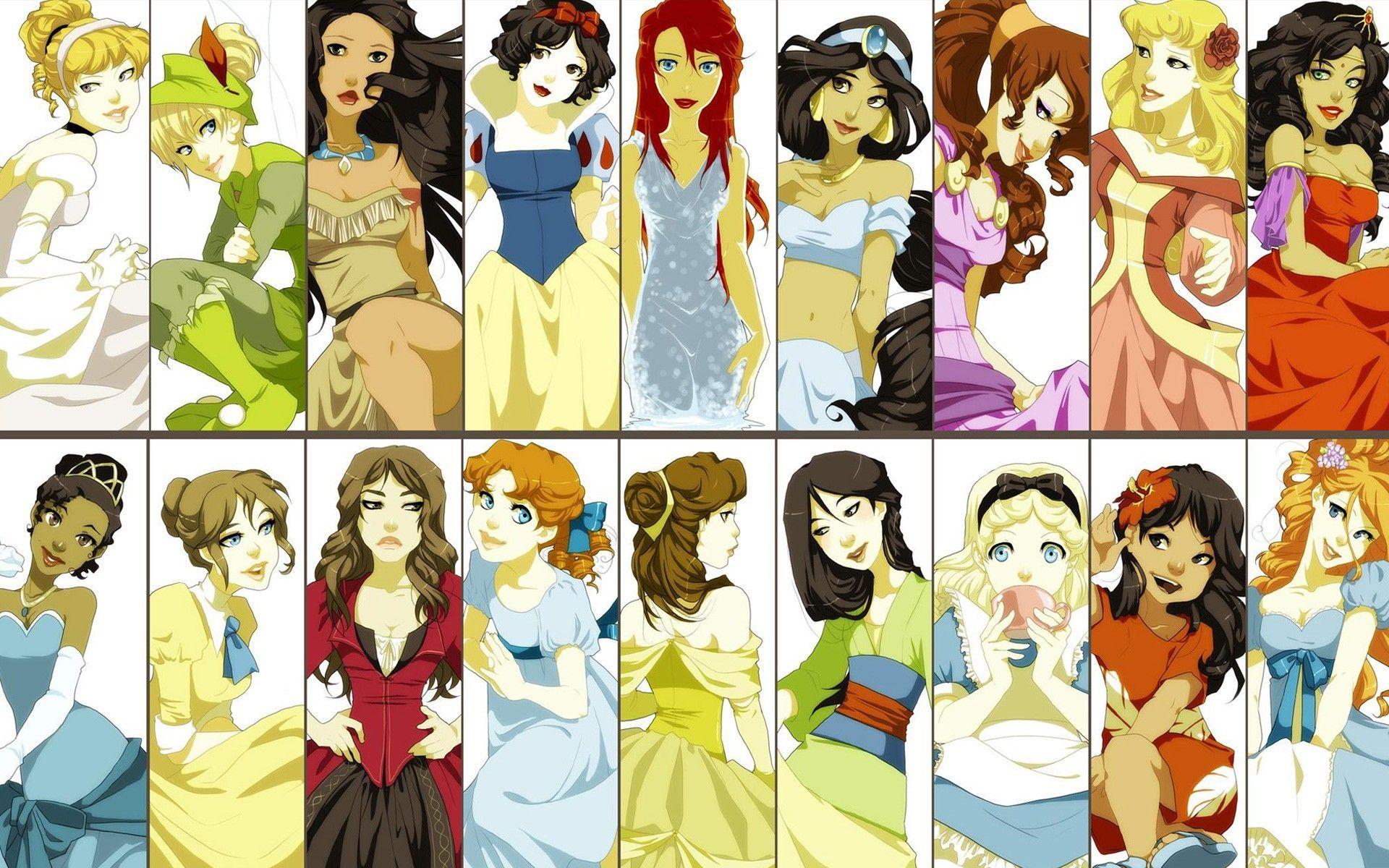 Walt Disney Girl Characters Wallpaperx1200