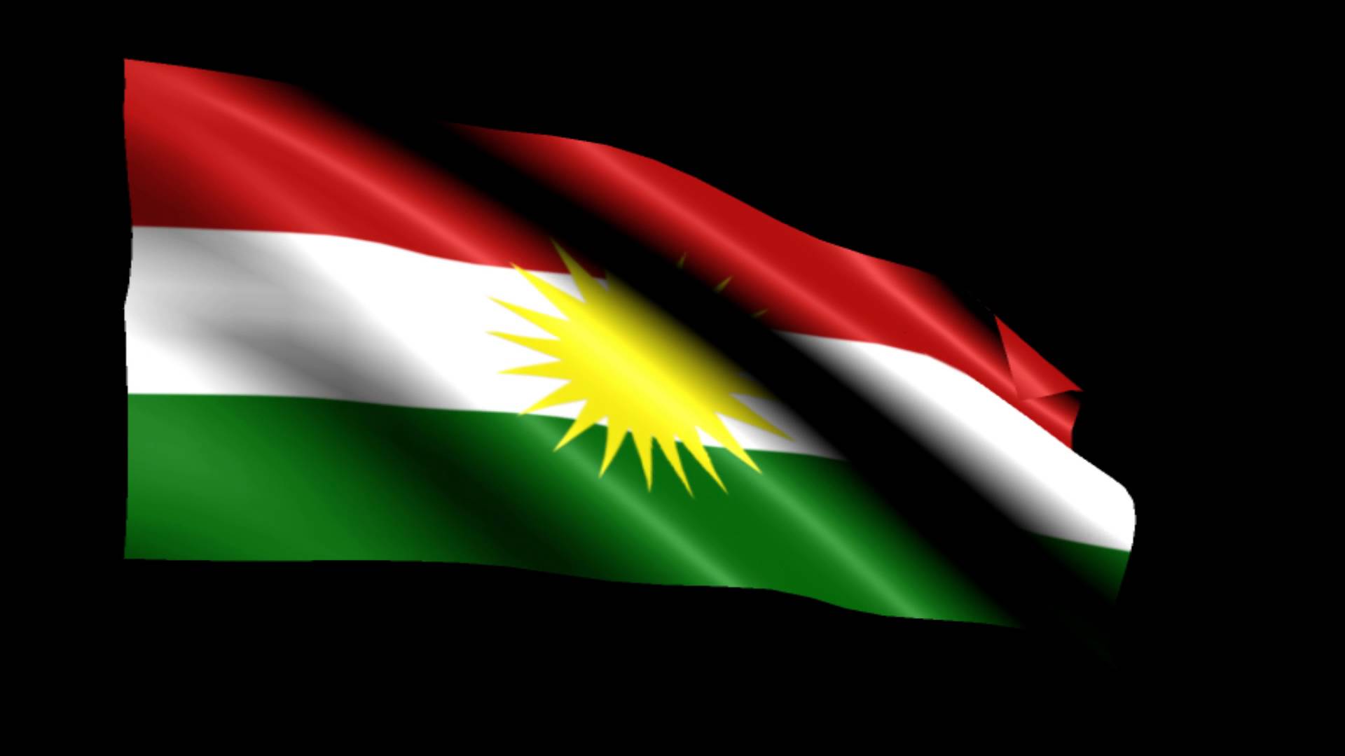 kurdistan flag alpha chanel for free use